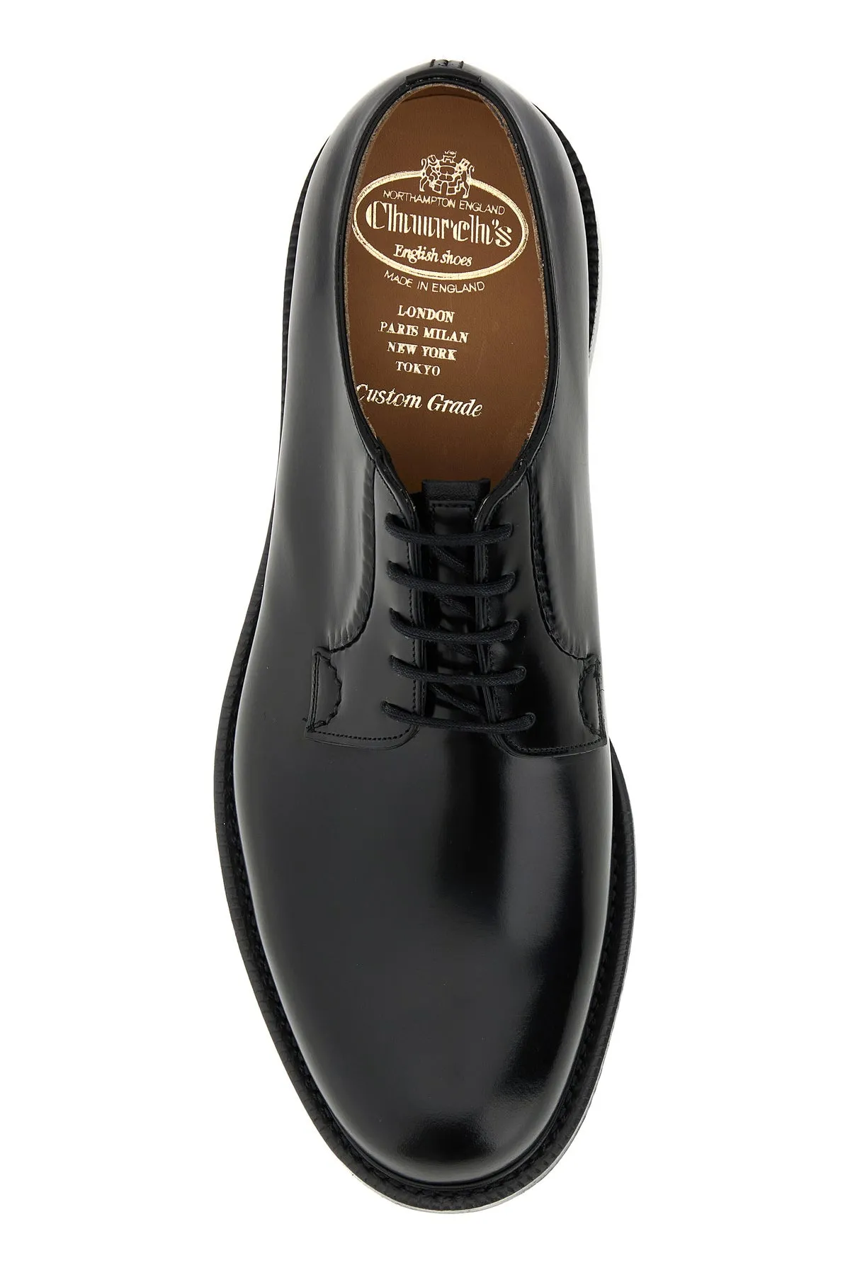 Black leather Shannon lace-up shoes