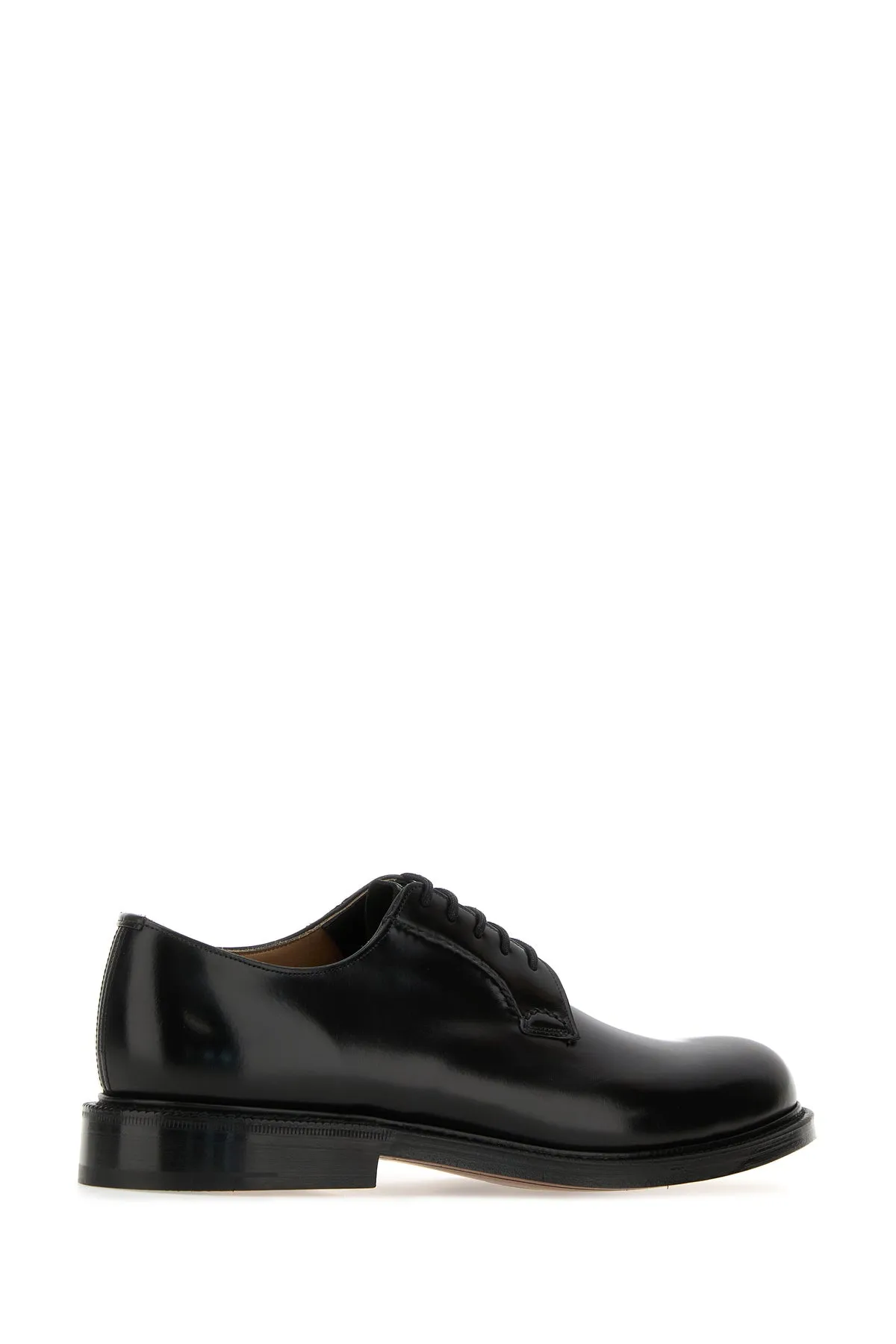 Black leather Shannon lace-up shoes
