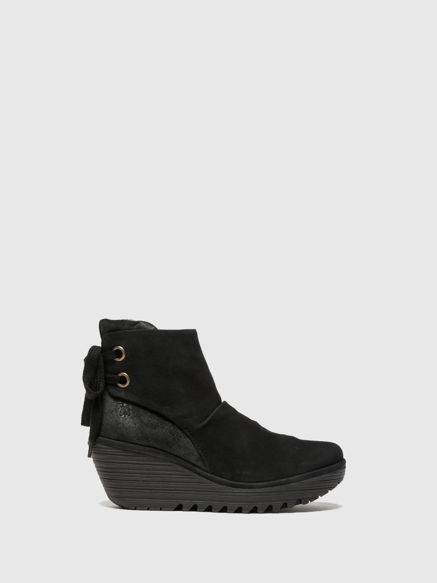 Black Wedge Ankle Boots