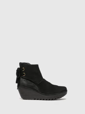 Black Wedge Ankle Boots