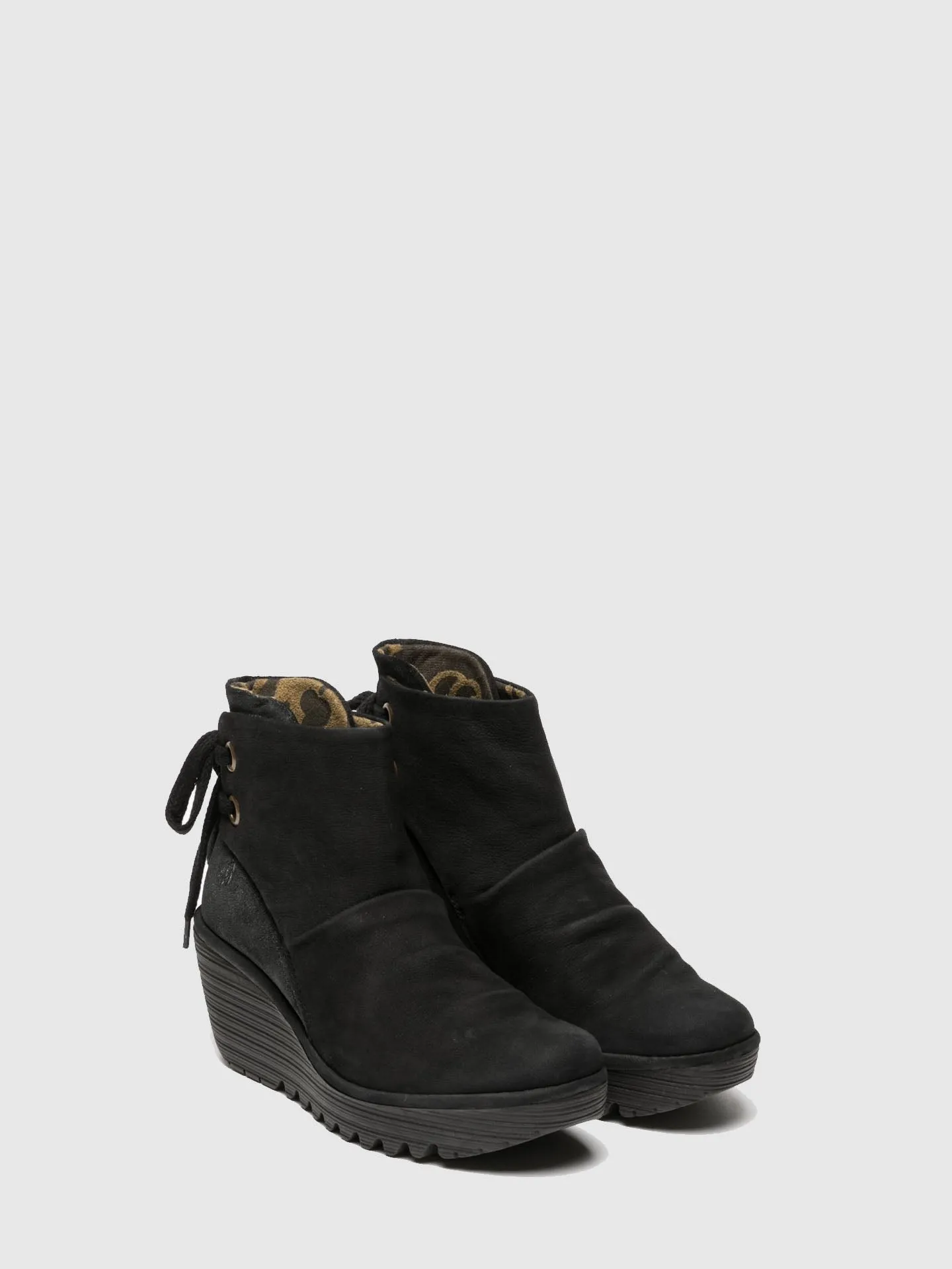 Black Wedge Ankle Boots