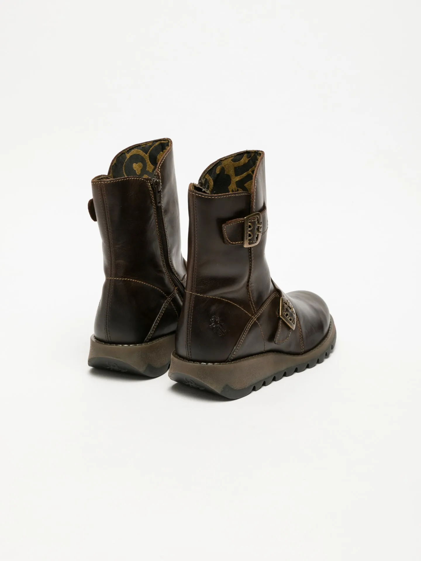 Brown Zip Up Ankle Boots