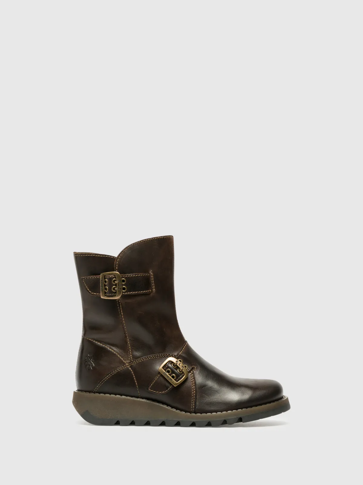Brown Zip Up Ankle Boots