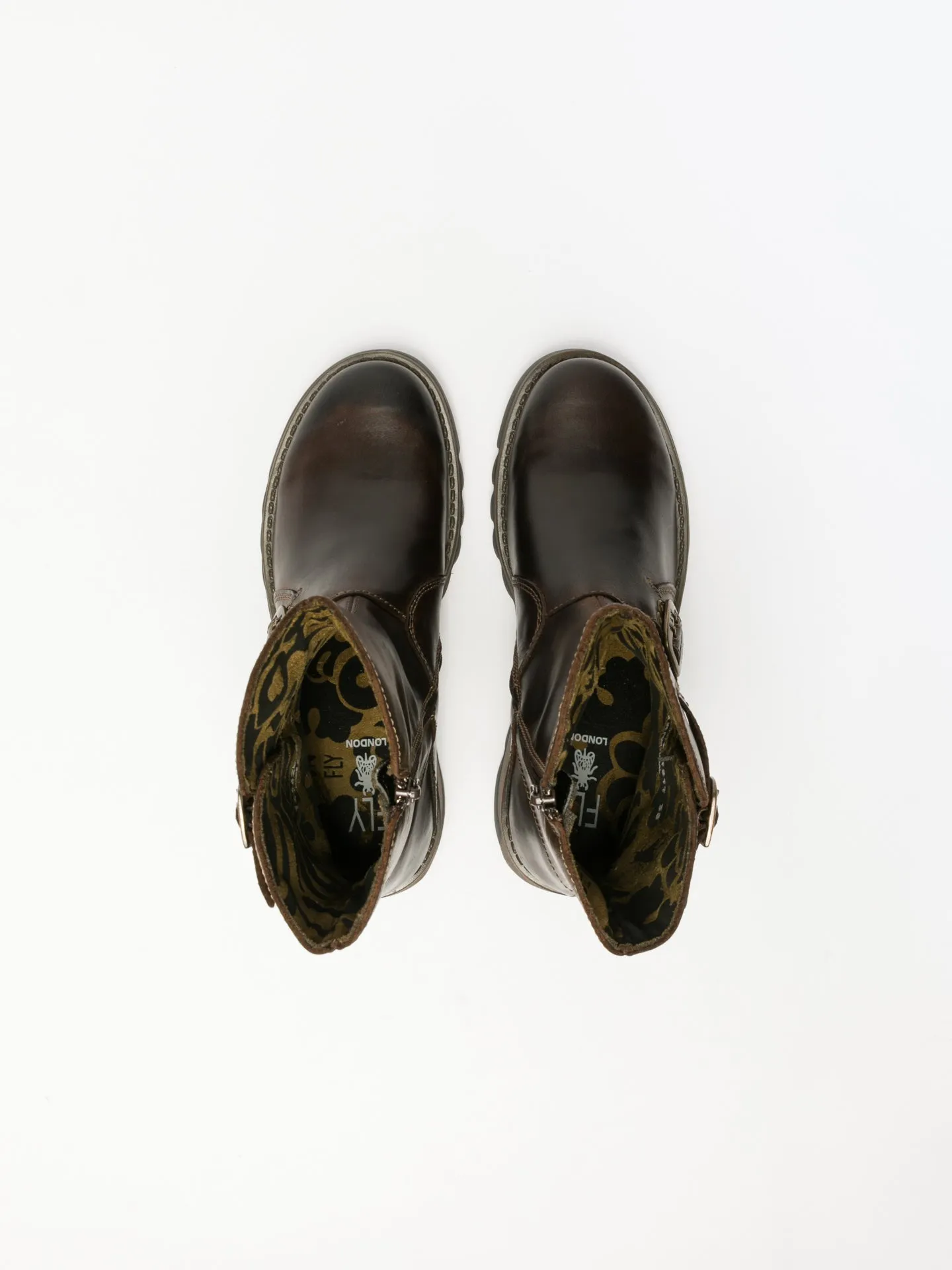 Brown Zip Up Ankle Boots
