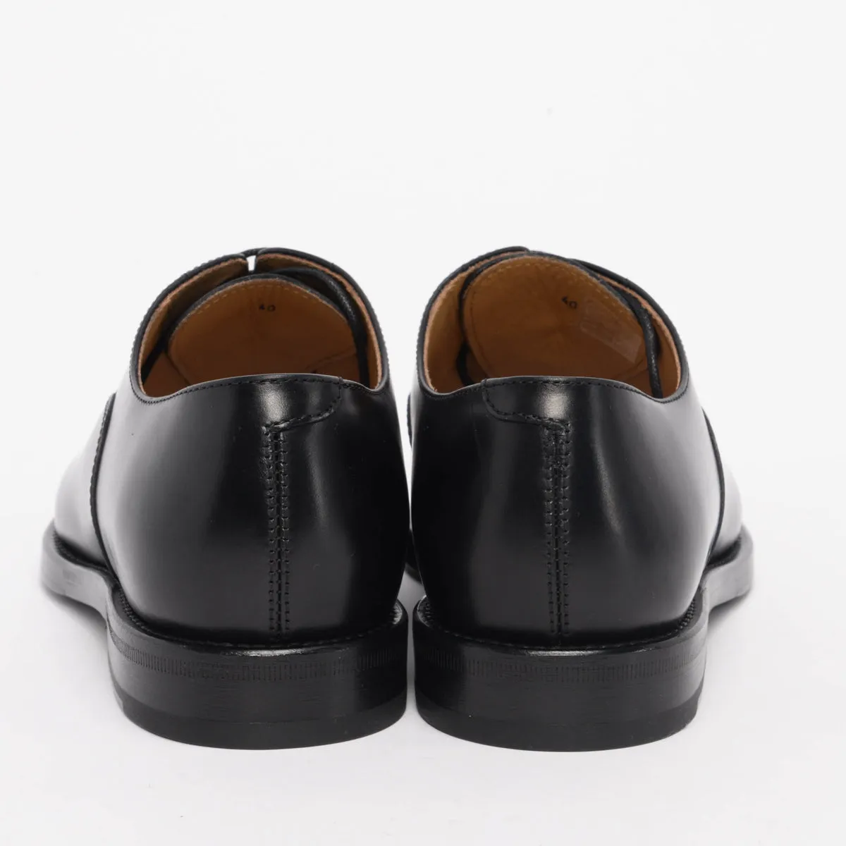 Brunello Cucinelli Black Calfskin Derby Lace-up Shoes 40