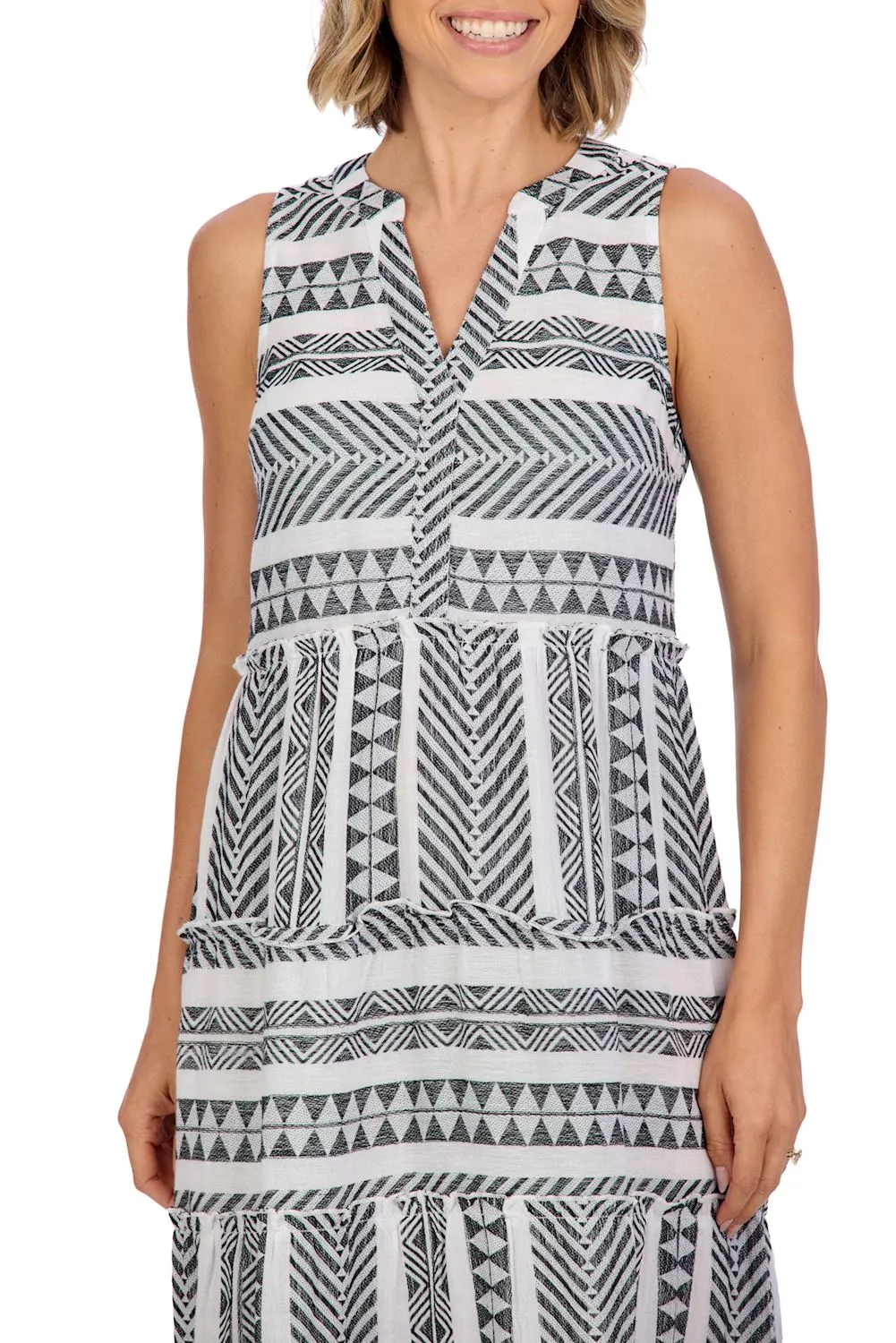 Burke Jacquard Midi Dress • Black & White
