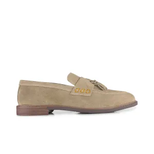 Charleston Suede Leather Tassel Loafer - Sand