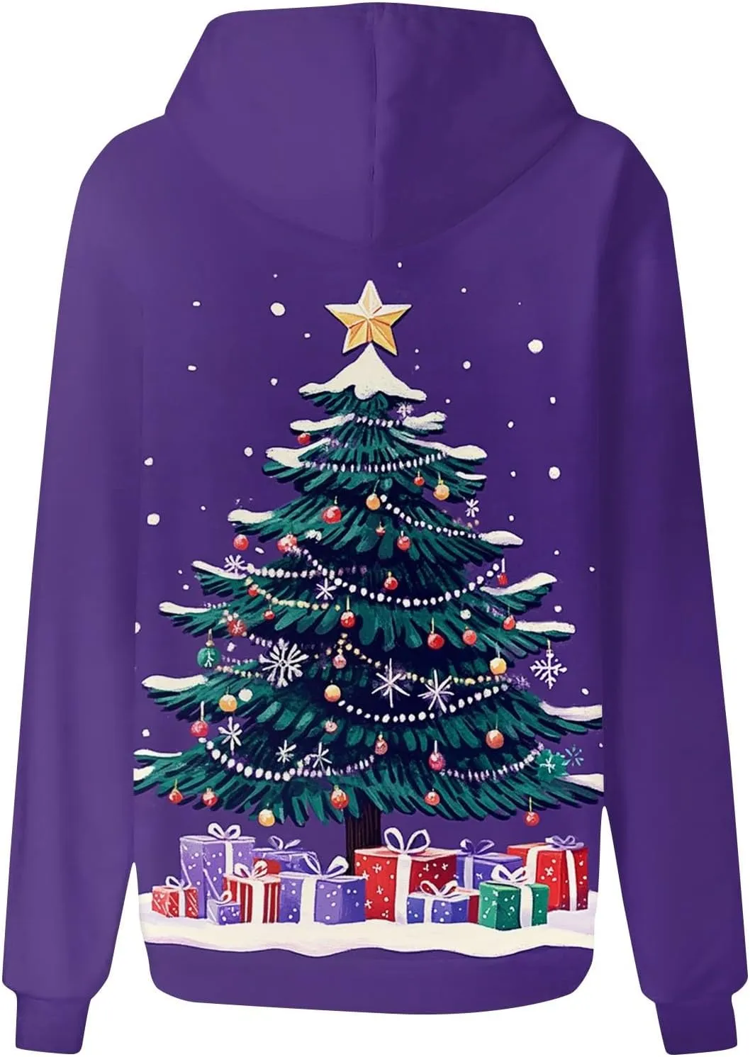 Christmas Sweatshirts For Women Trendy Oversized Hoodies Drawstring Long Sleeve Christmas Graphic Hoodies Lightweight