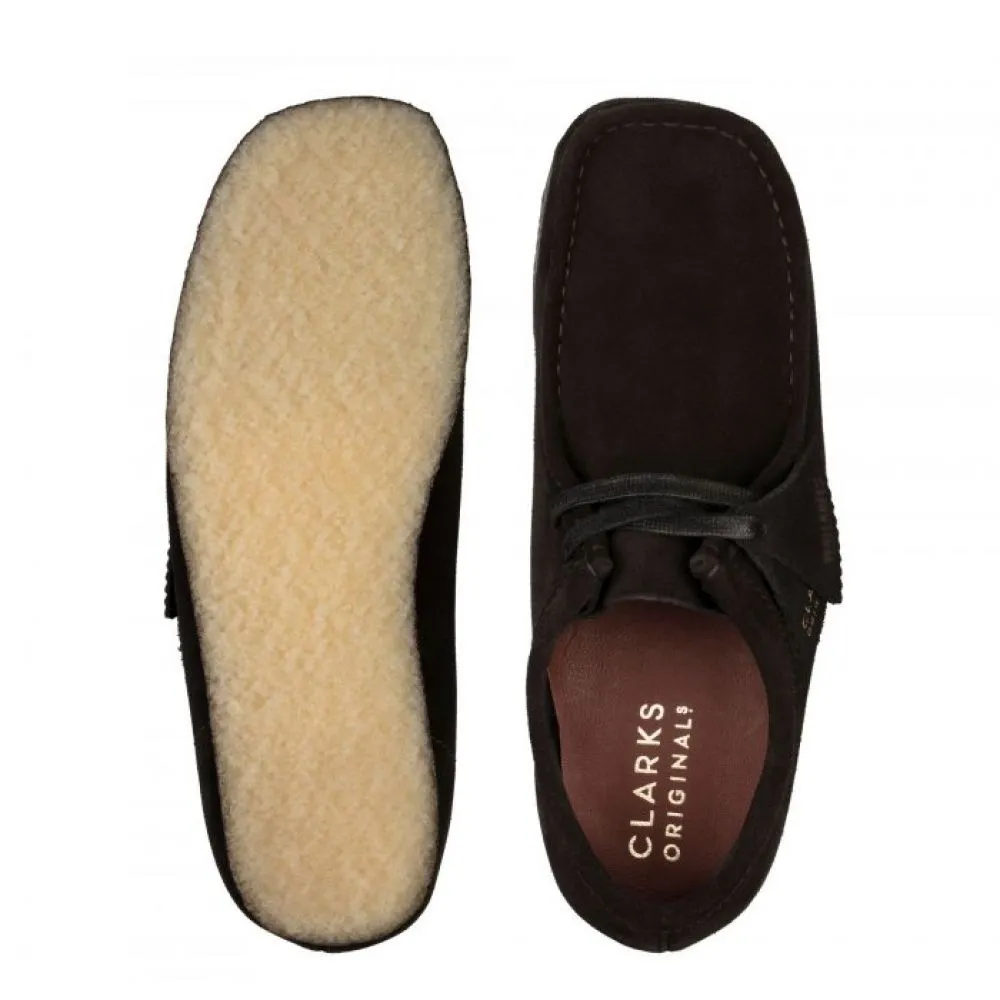 Clarks Women's Wallabee in Black Suede