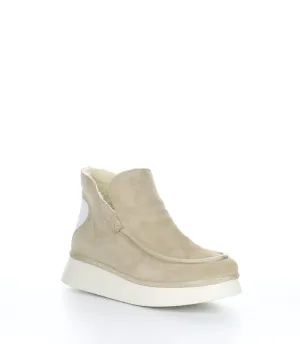 COZE348FLY Creme Round Toe Ankle Boots|COZE348FLY Bottines �� Bout Rond in Blanc