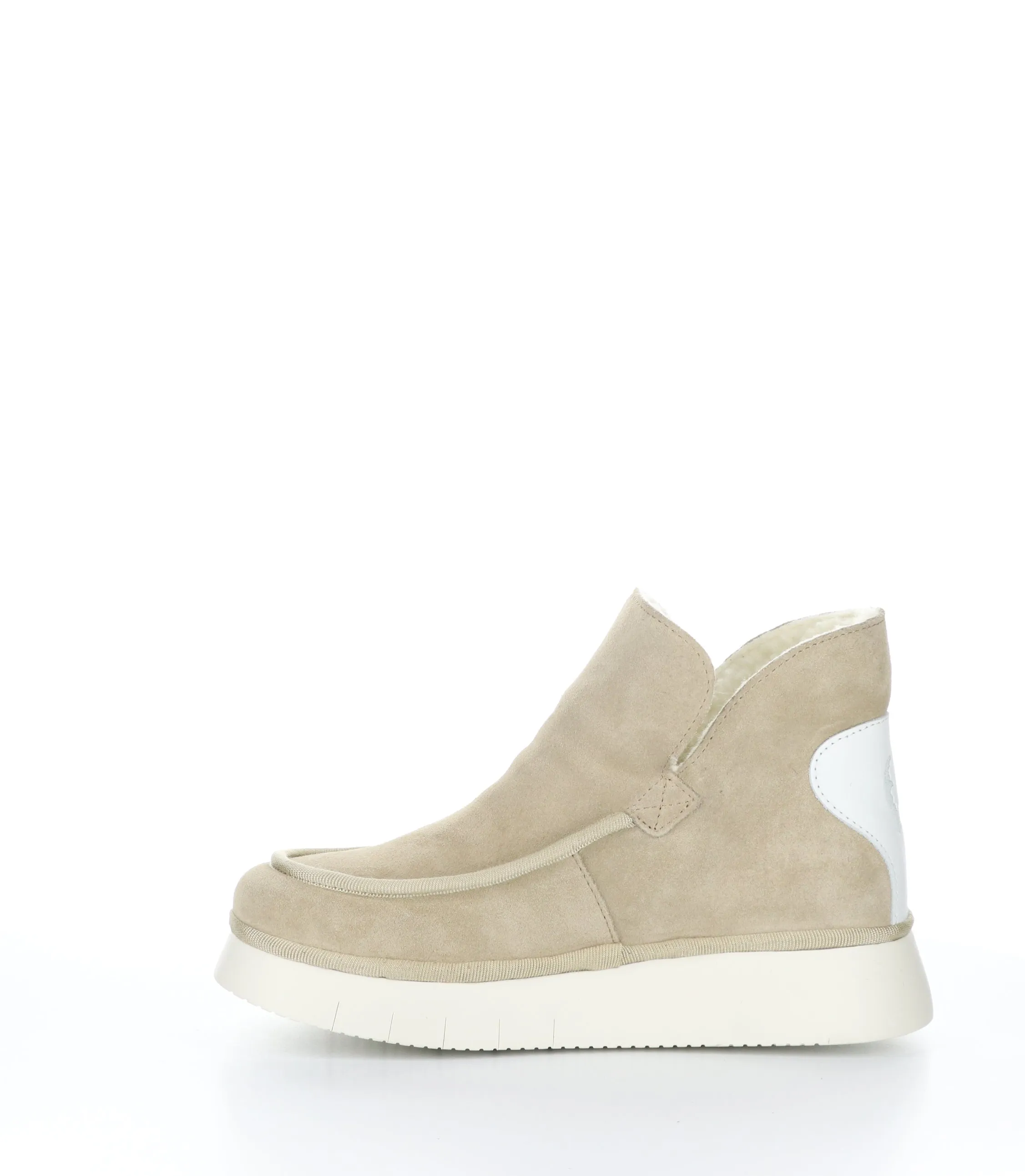 COZE348FLY Creme Round Toe Ankle Boots|COZE348FLY Bottines �� Bout Rond in Blanc