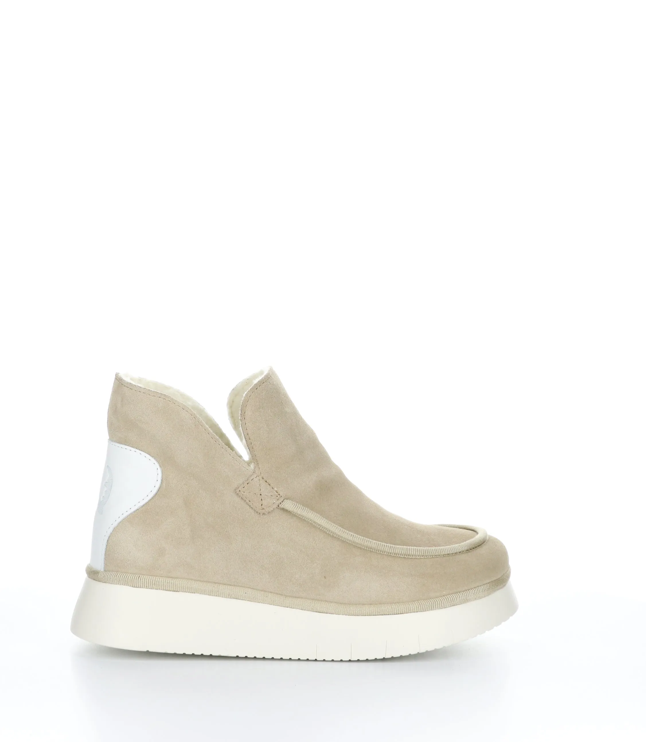 COZE348FLY Creme Round Toe Ankle Boots|COZE348FLY Bottines �� Bout Rond in Blanc
