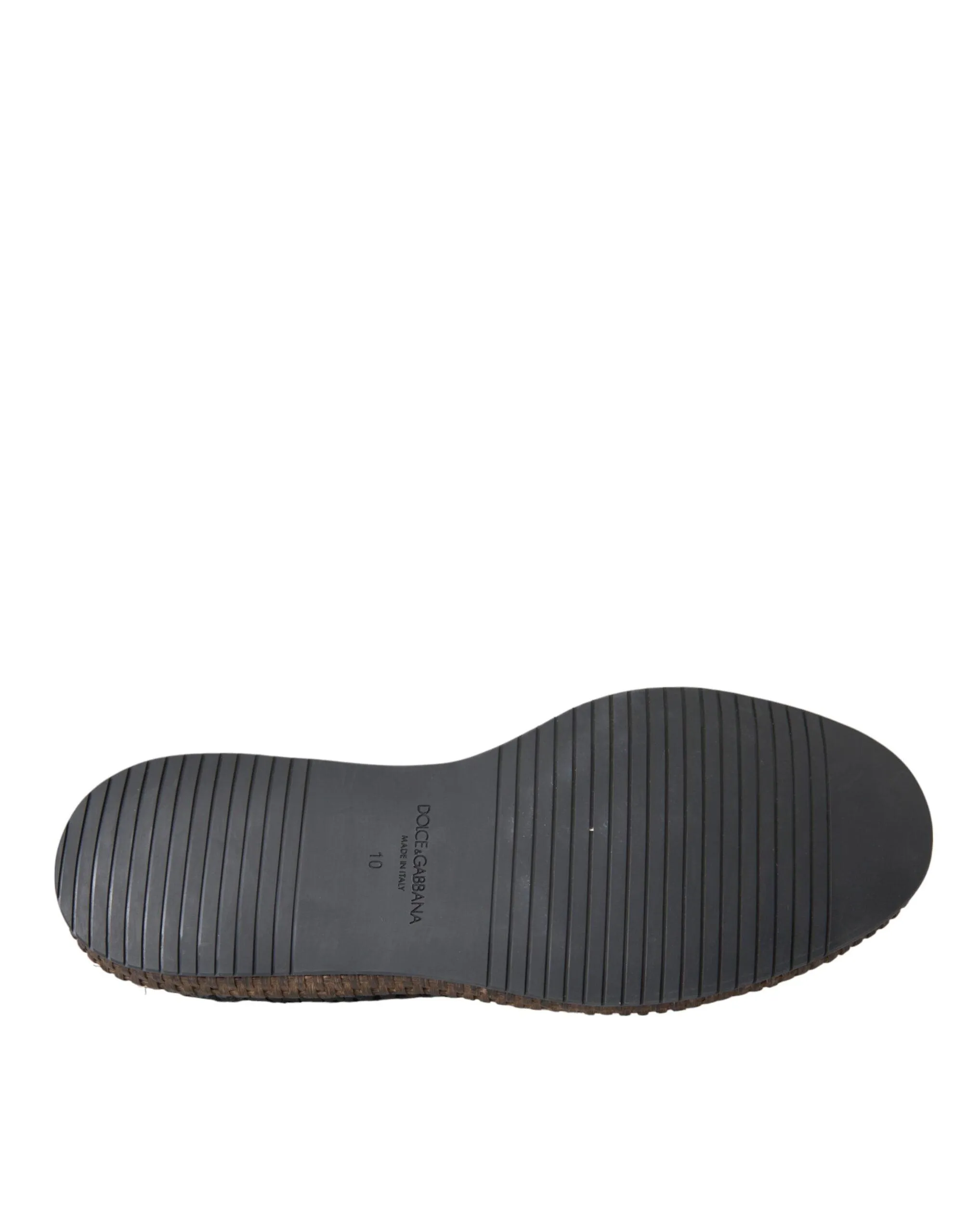 Dolce & Gabbana Black Woven Goat Leather Lace Up Derby Sko