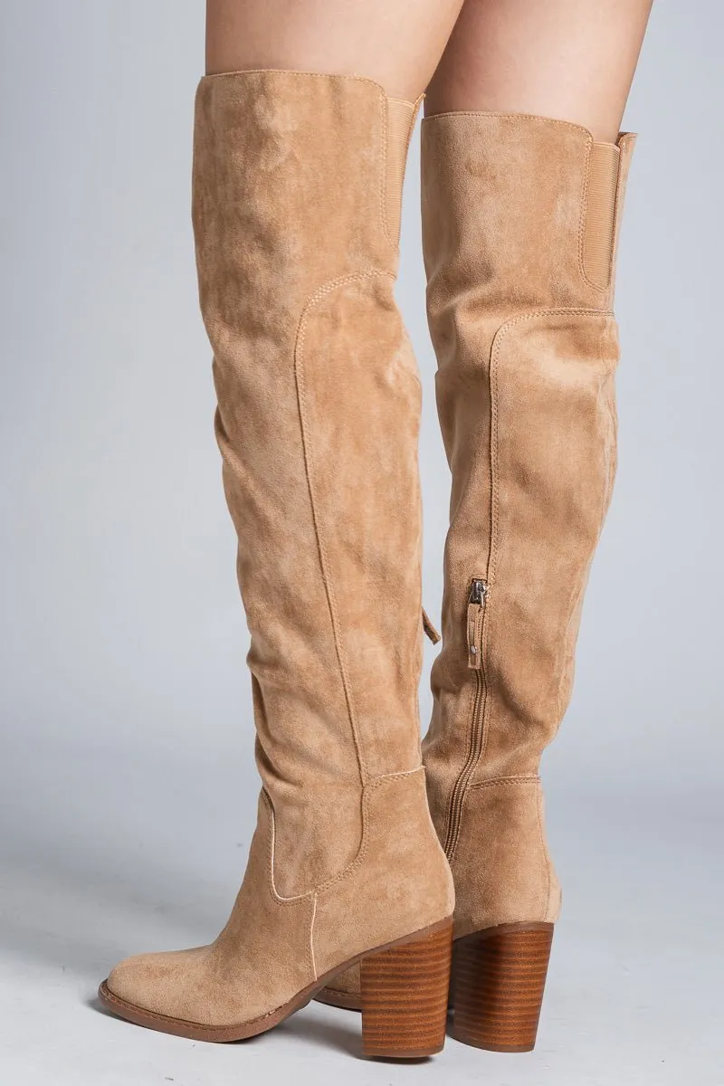 Fiona knee high boot apricot