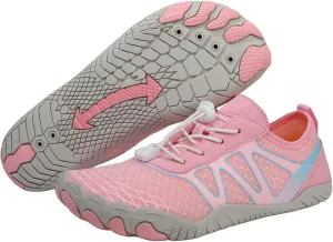 Hike Barefoot Shoes Women Wide Toe Box Healthy Hiking Water Shoes with Arch Support for Women Walking Wide Toe Box Non-Slip Outdoor Sports Zero Drop Shoe Walking Outdoor Breathable Footwear