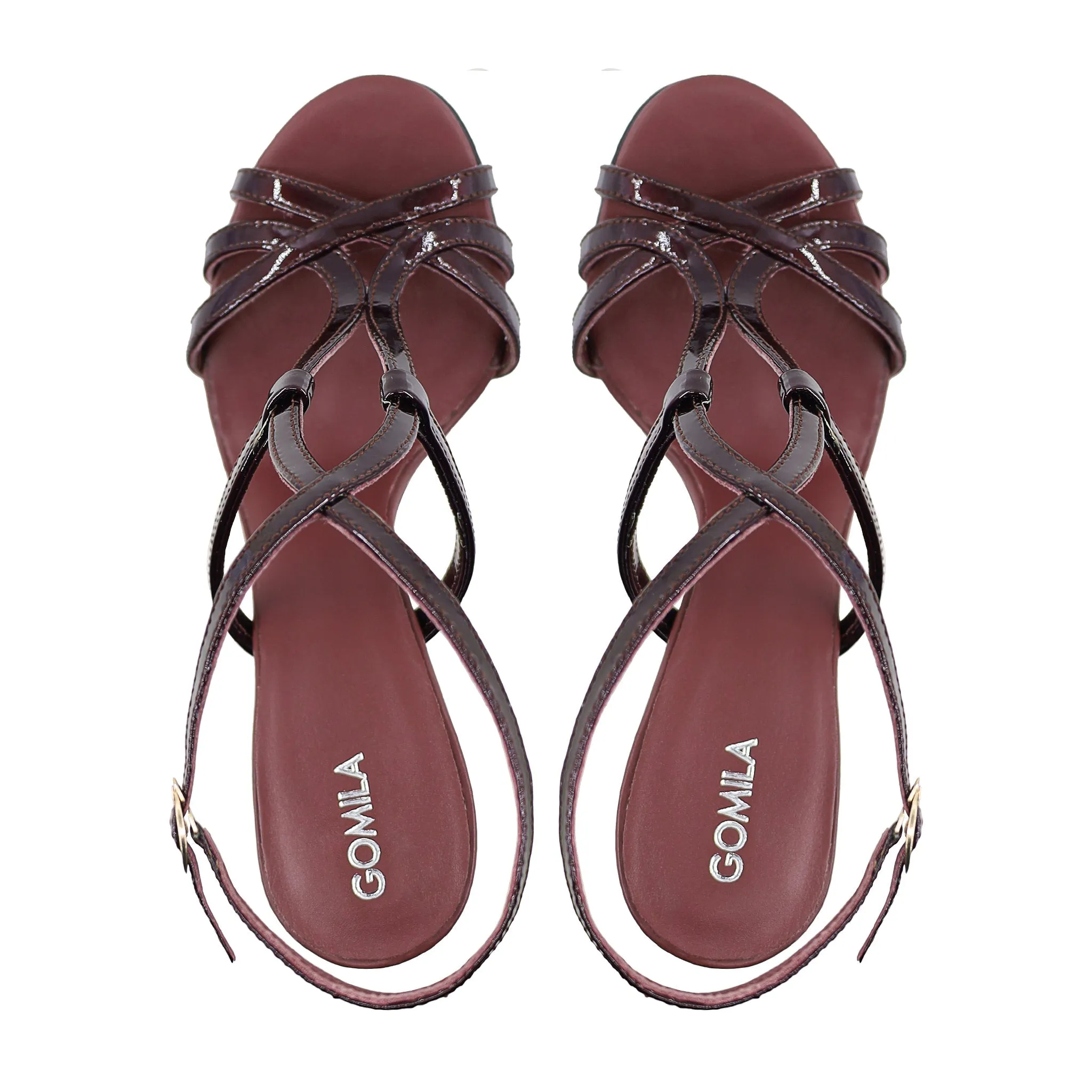 Luana - Women's Oxblood High Shine Strapped Heels
