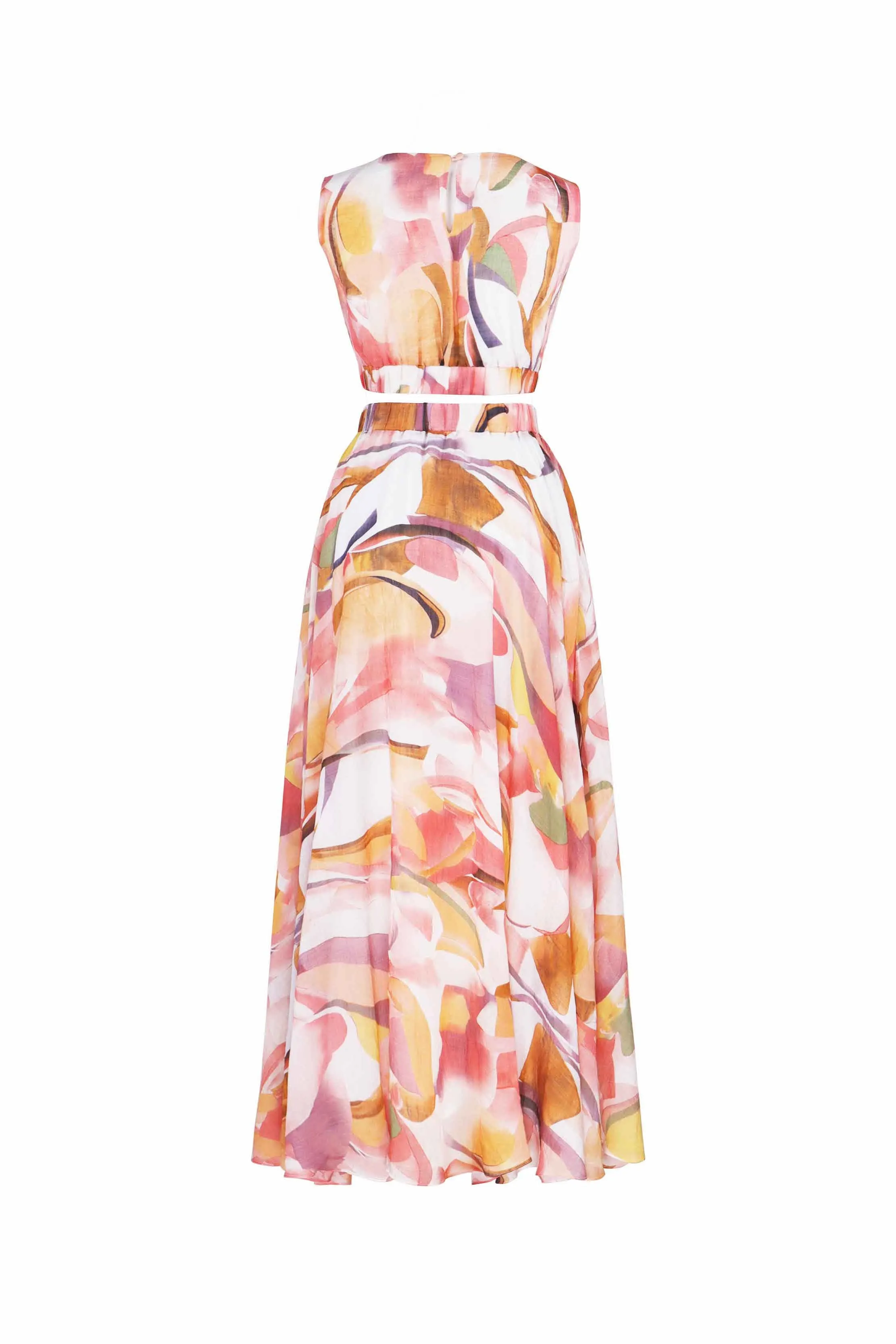 Lucia Two Piece Print Set - Top & Maxi Skirt