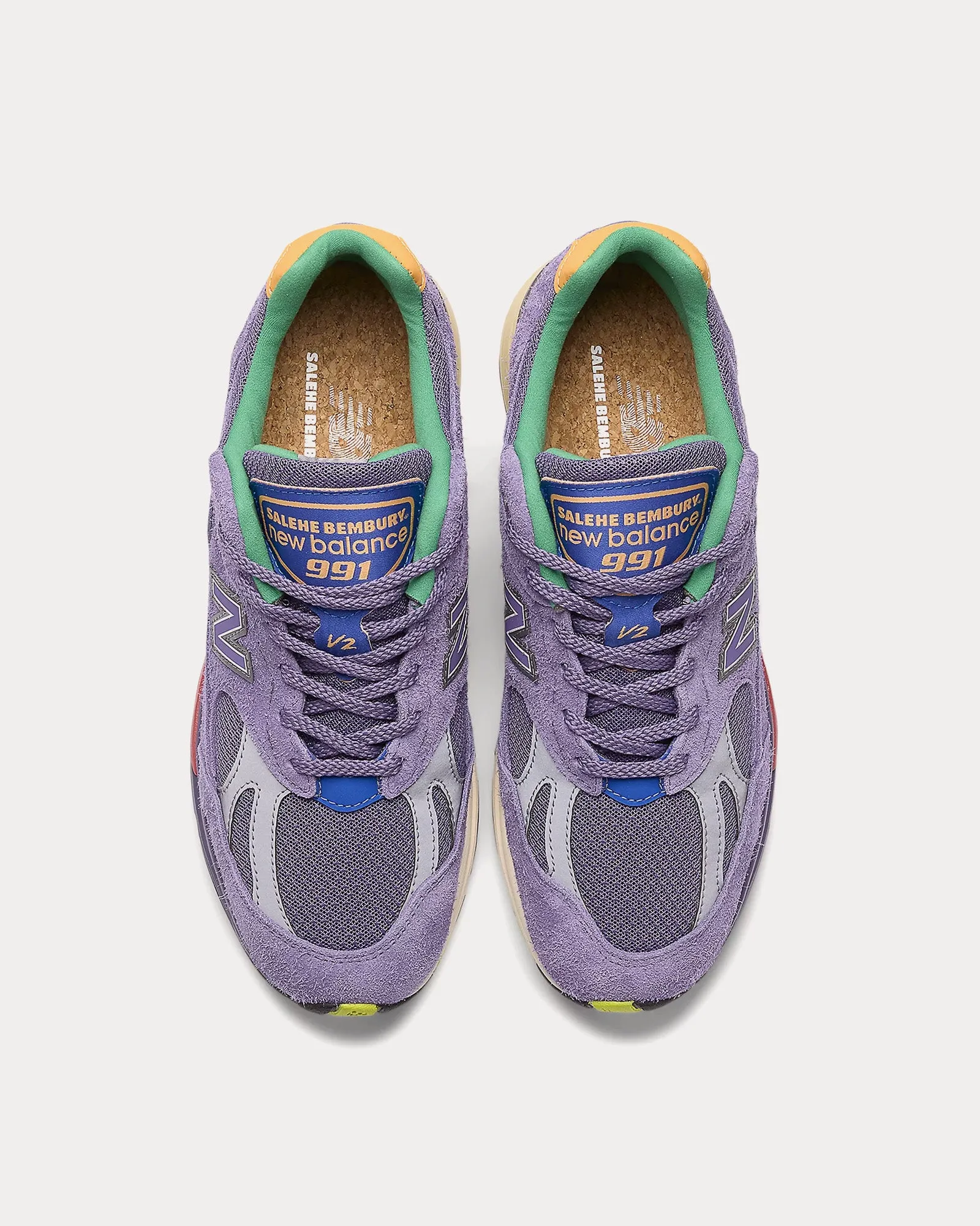 MADE in UK 991v2 Purple Heart / Mulled Grape / Nautical Blue Low Top Sneakers