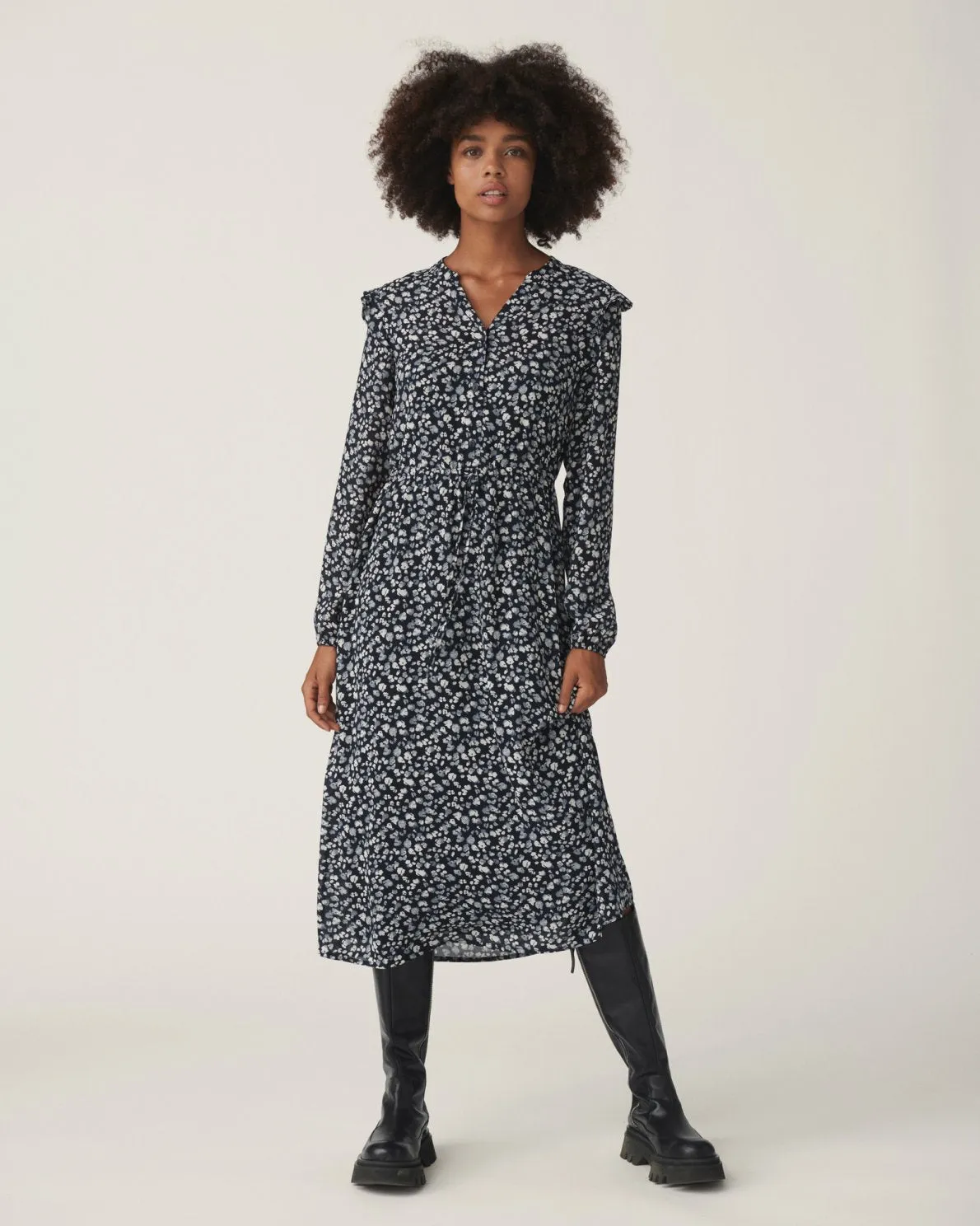 Maella Rikkelie LS Dress AOP - S Cap Spot