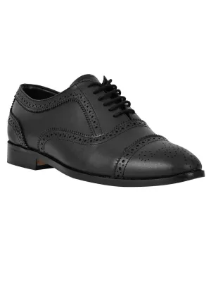 Men Black Derby Brogue Formal Shoes