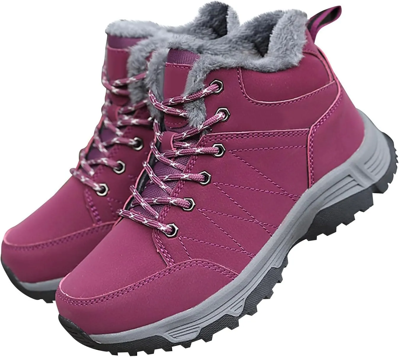 Men Work Boots Wide Width Hiking Sneakers Shoes with Fur Lined Womens Safety Toe Shoes Waterproof Waterproof Outdoor Shoes Lightweight Anti Slip Hike Grounded Footwear