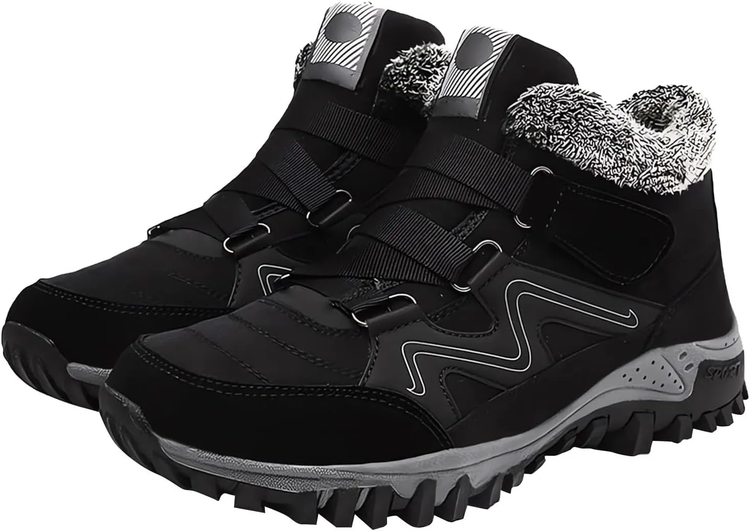 Men's Work Boots Soft Toe Hiking Sneakers Comfortable Warm Safety Shoes for Women Winter Wide Outdoor Shoes Slip on Loafers Hike Grounded Footwear