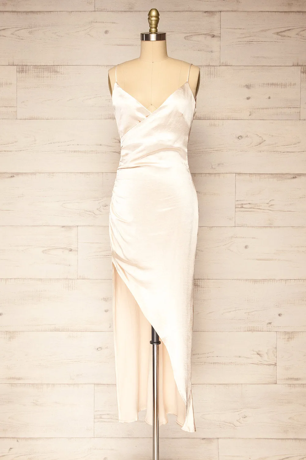 Mychkine | Champagne Midi Dress w/ Slit