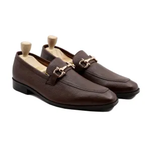 Naperville - Men's Dark Brown Pebble Grain Leather Loafer