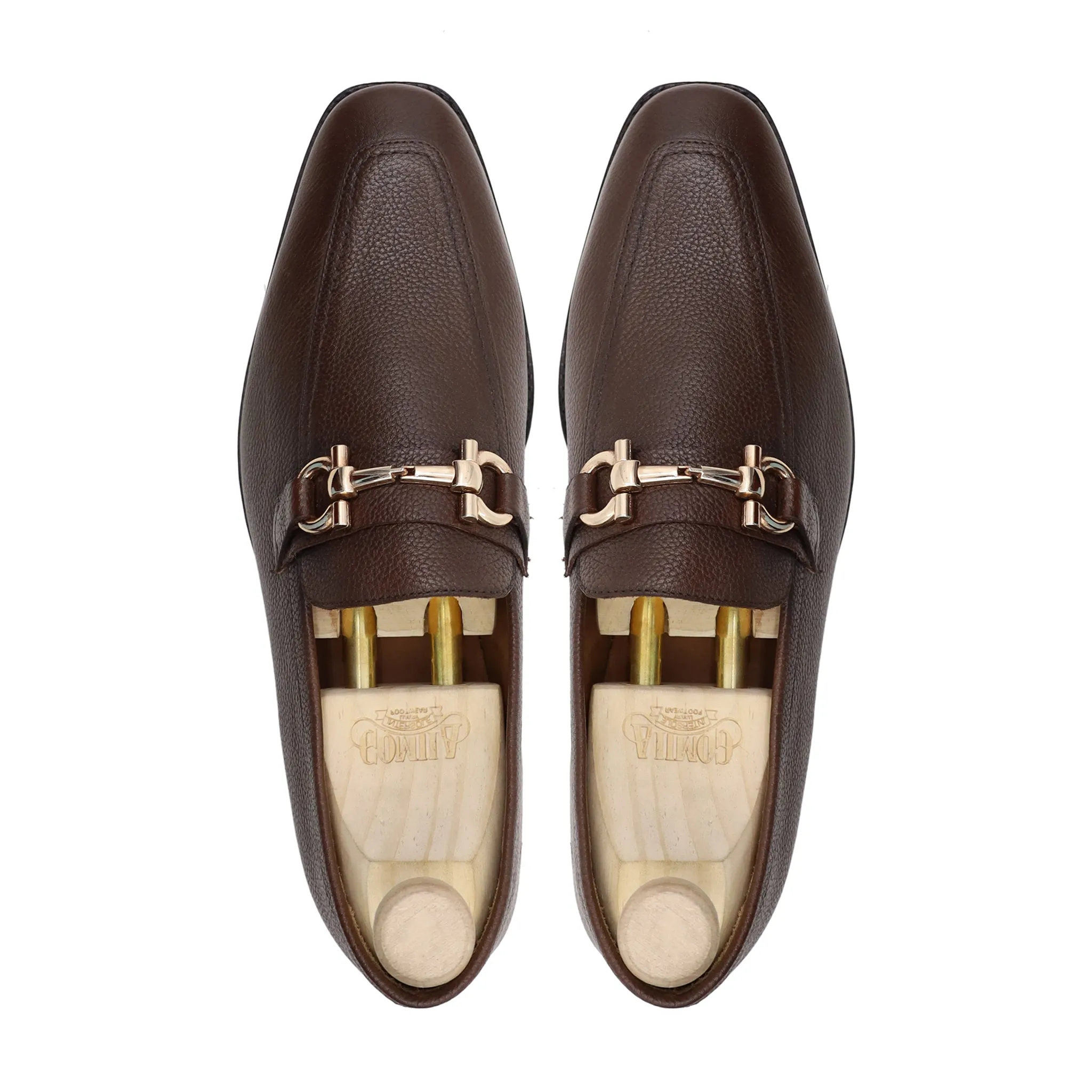 Naperville - Men's Dark Brown Pebble Grain Leather Loafer