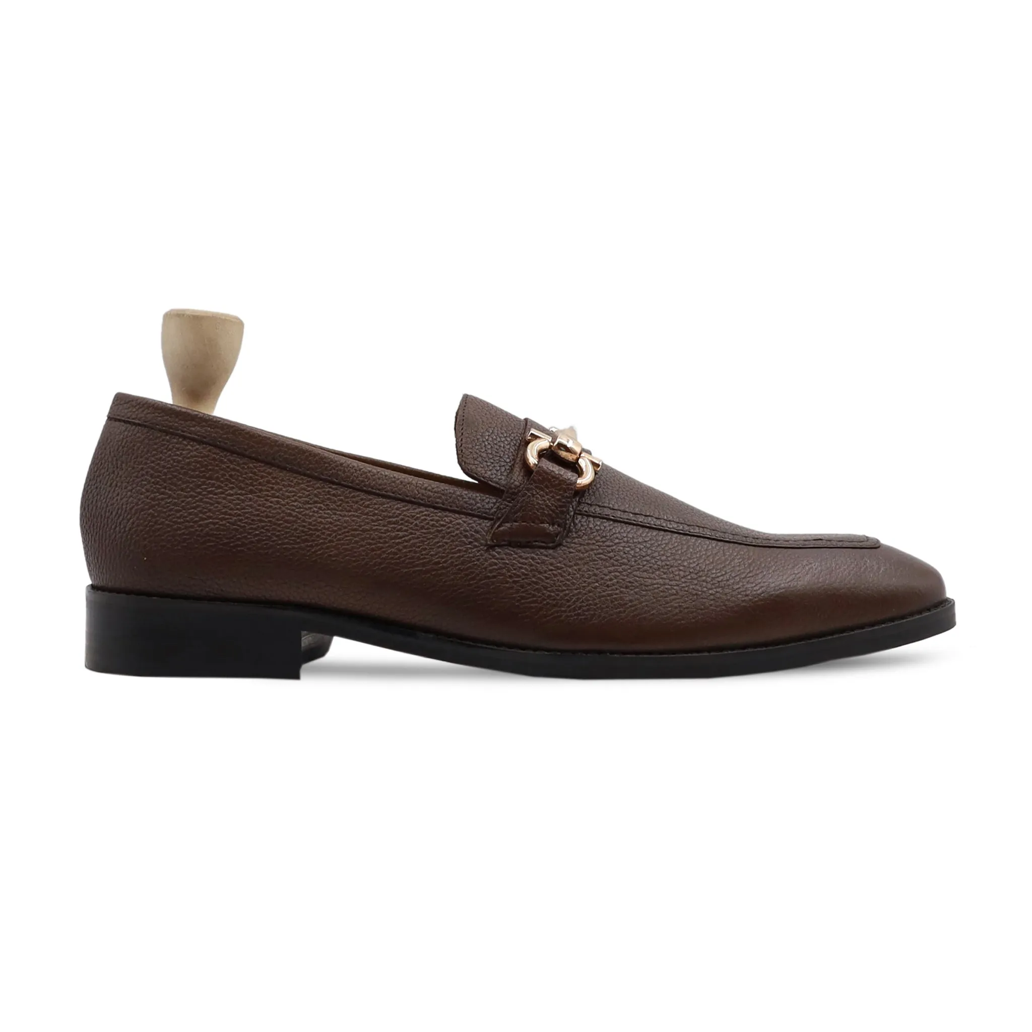 Naperville - Men's Dark Brown Pebble Grain Leather Loafer
