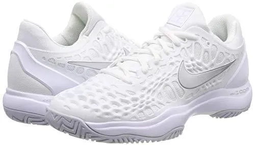 Nike Women's Zoom Cage 3 Tennis Shoes (7.5, White/Silver)