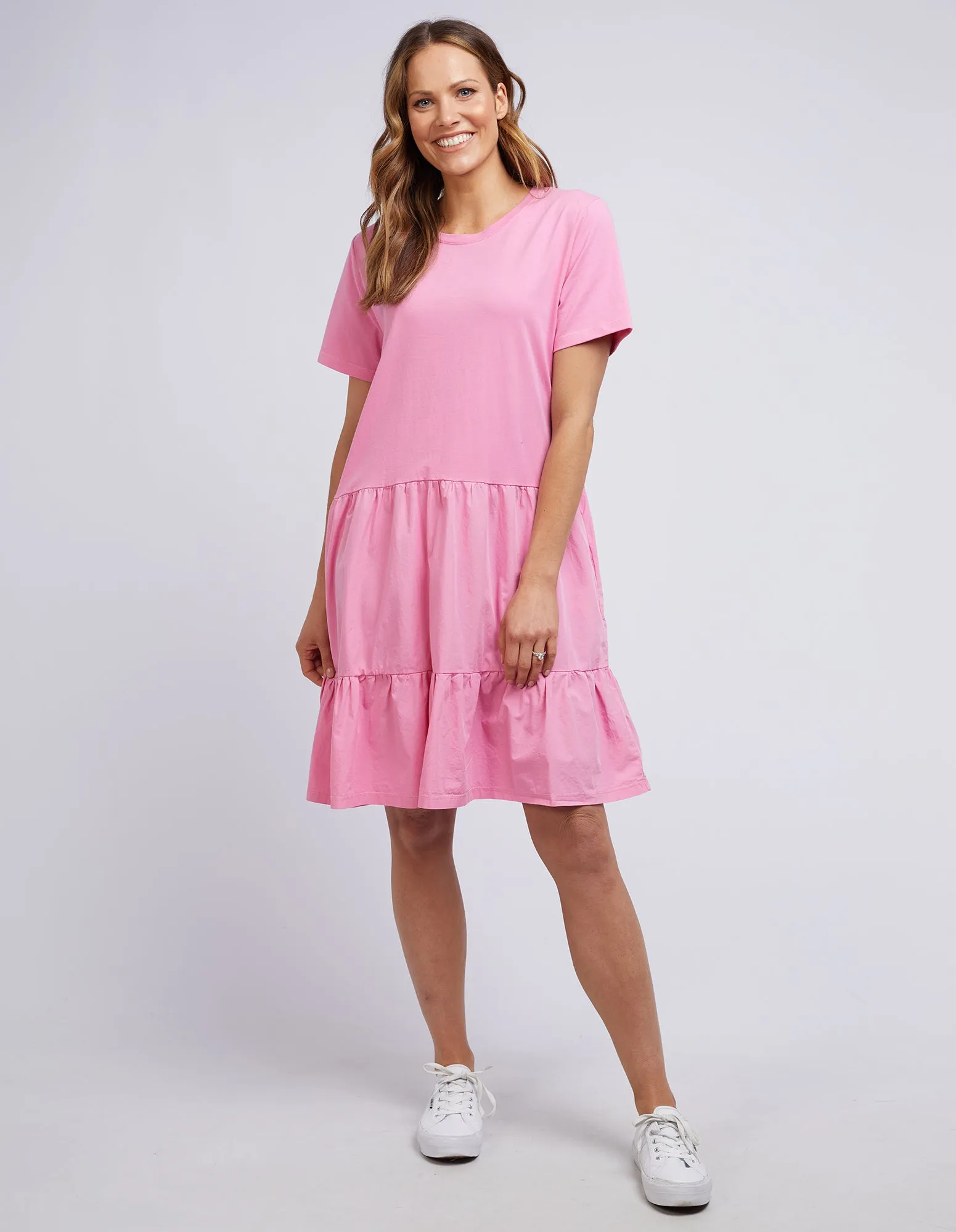 Plus Size Joanna Tee Dress - Bubblegum Pink