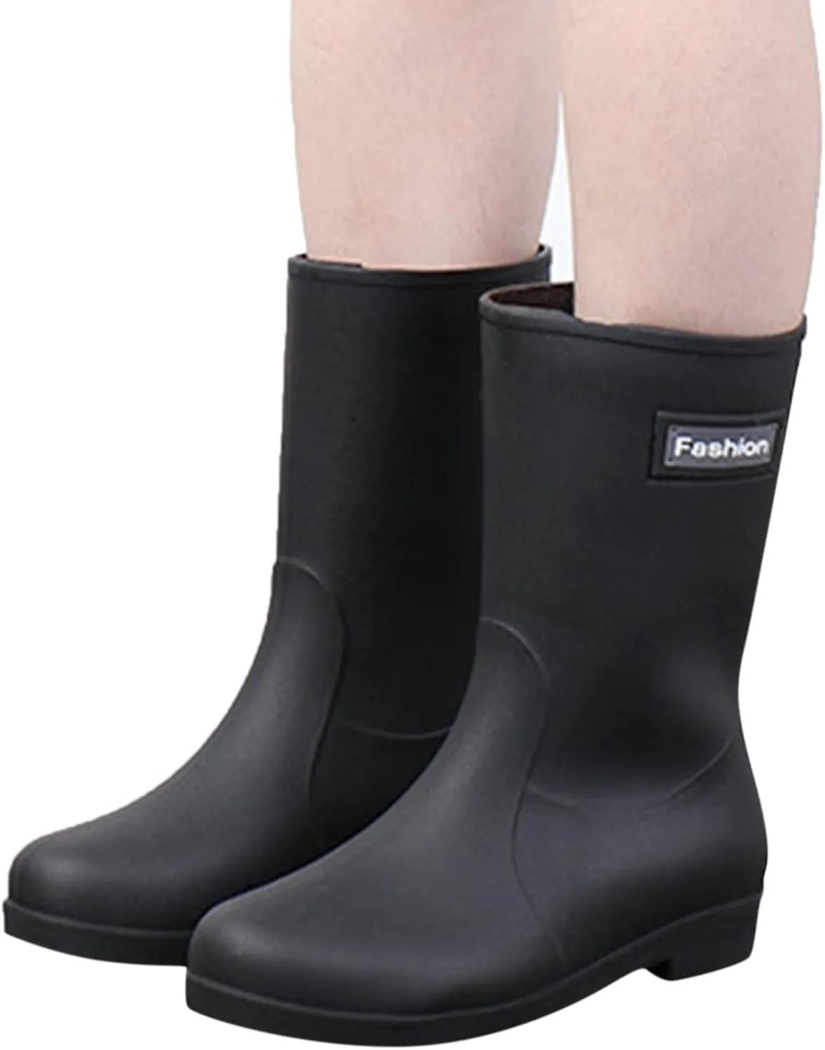 Rain Boots Women Tall Waterproof Mens Grounded Footwear Booties To Wear with Dresses Casual Barefoot Shoes Women's Mid Calf Rain Boots Printed Waterproof Chelsea Boots