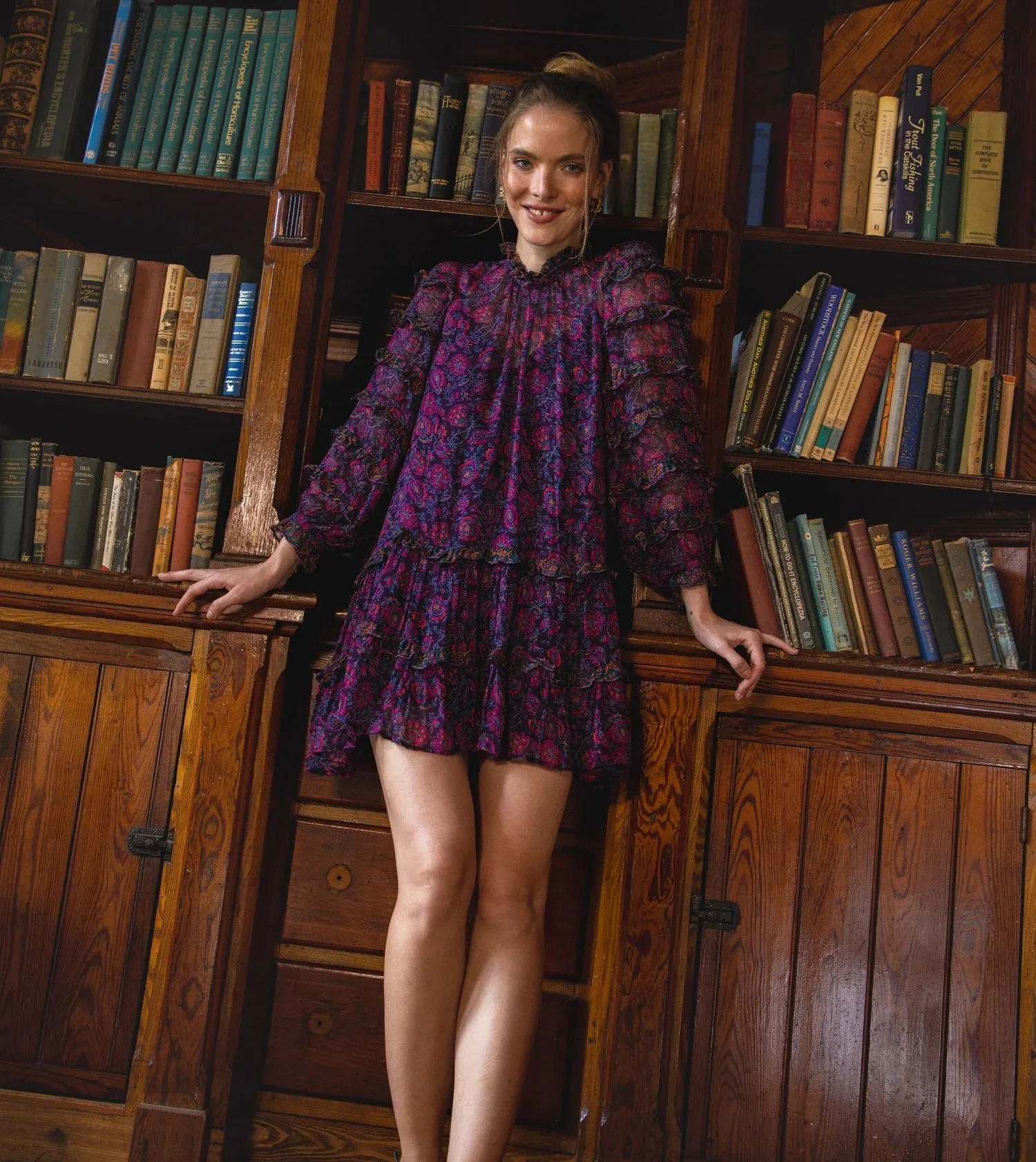 Rosalia Mini Dress Bordeaux Floral