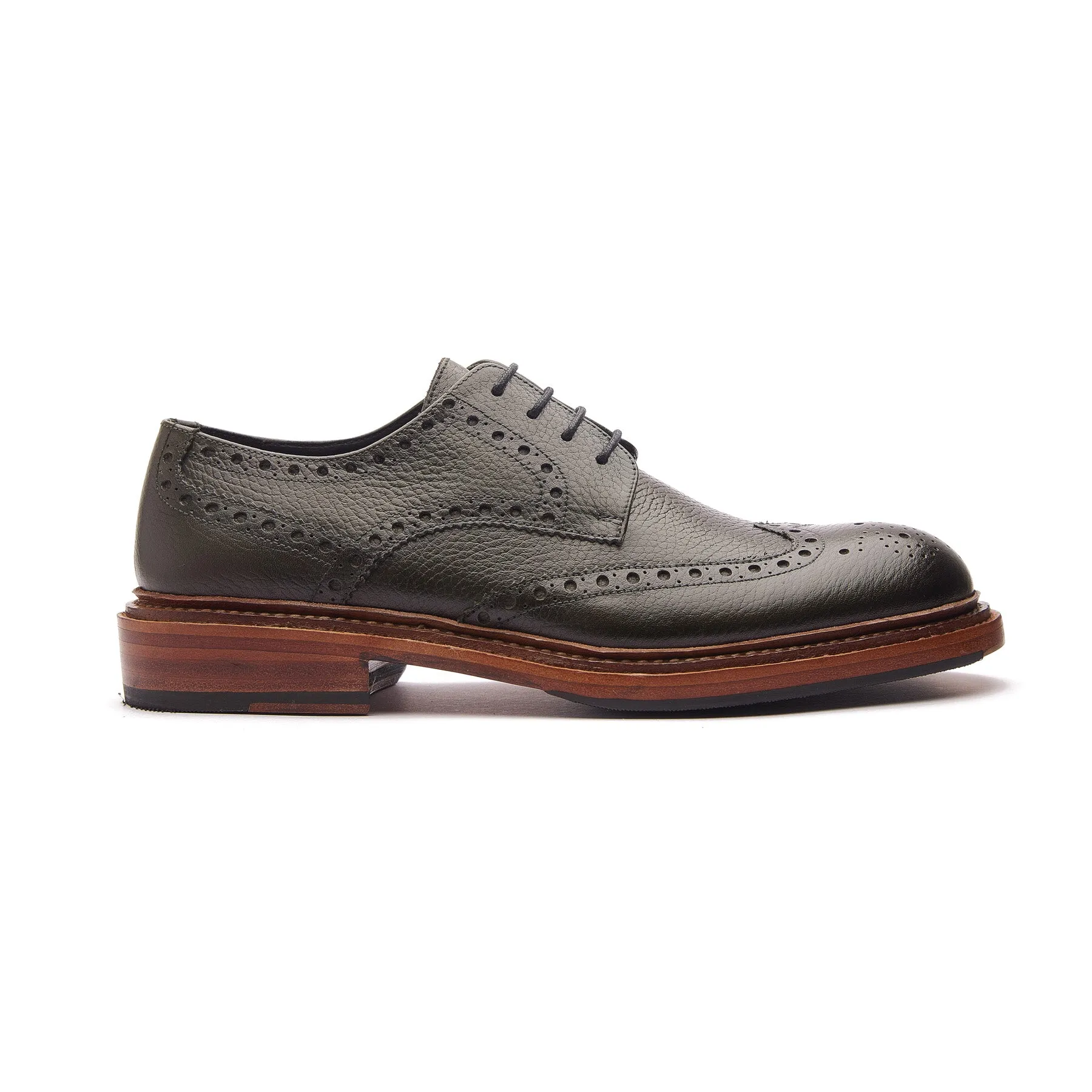 Rudolph-X, Wingtip Derby - Green Milled Grain | New Age