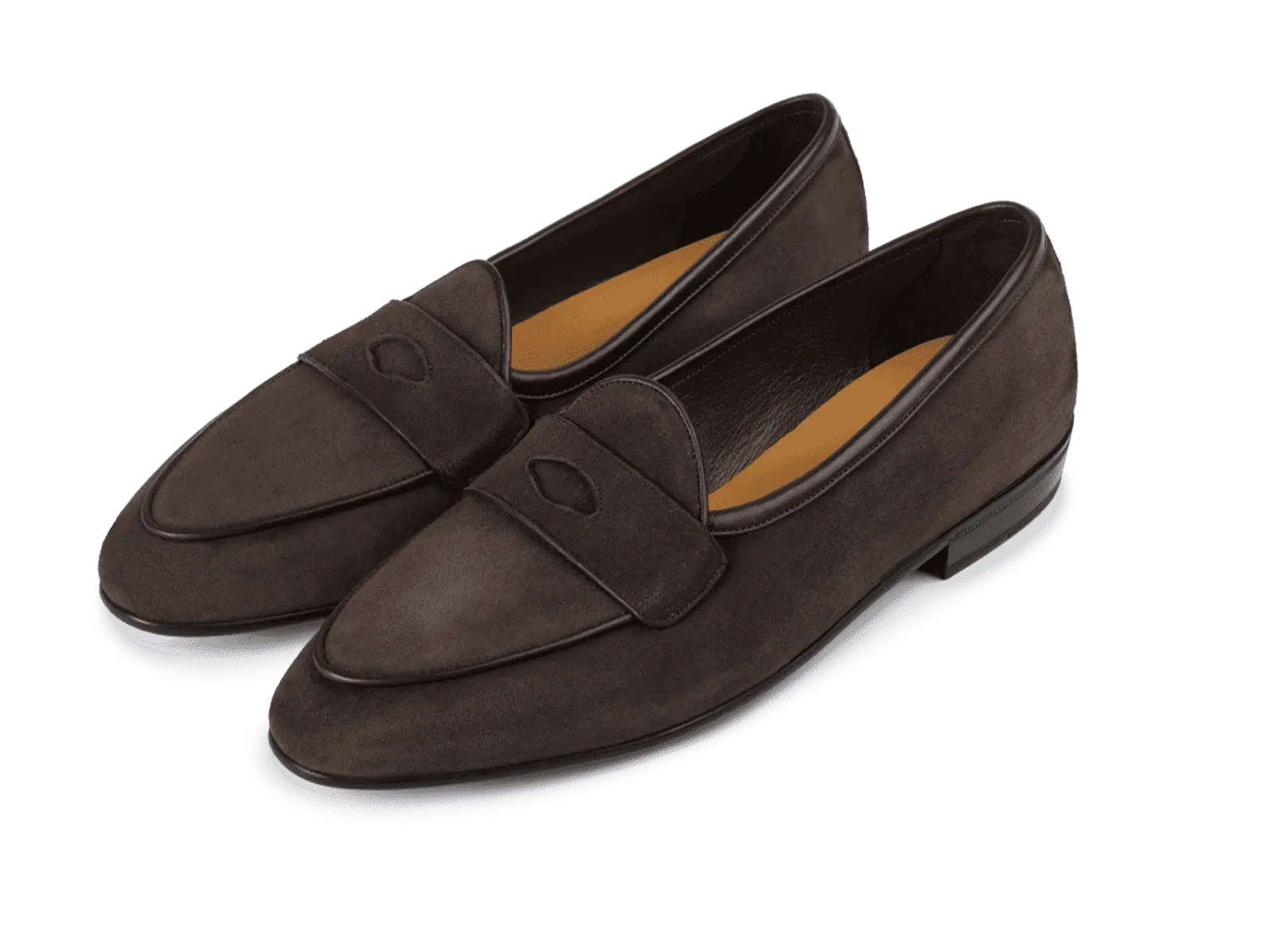 Sagan Classic Ginkgo Loafers in Lusitanias Dark Brown Asteria Suede with Rubber Sole
