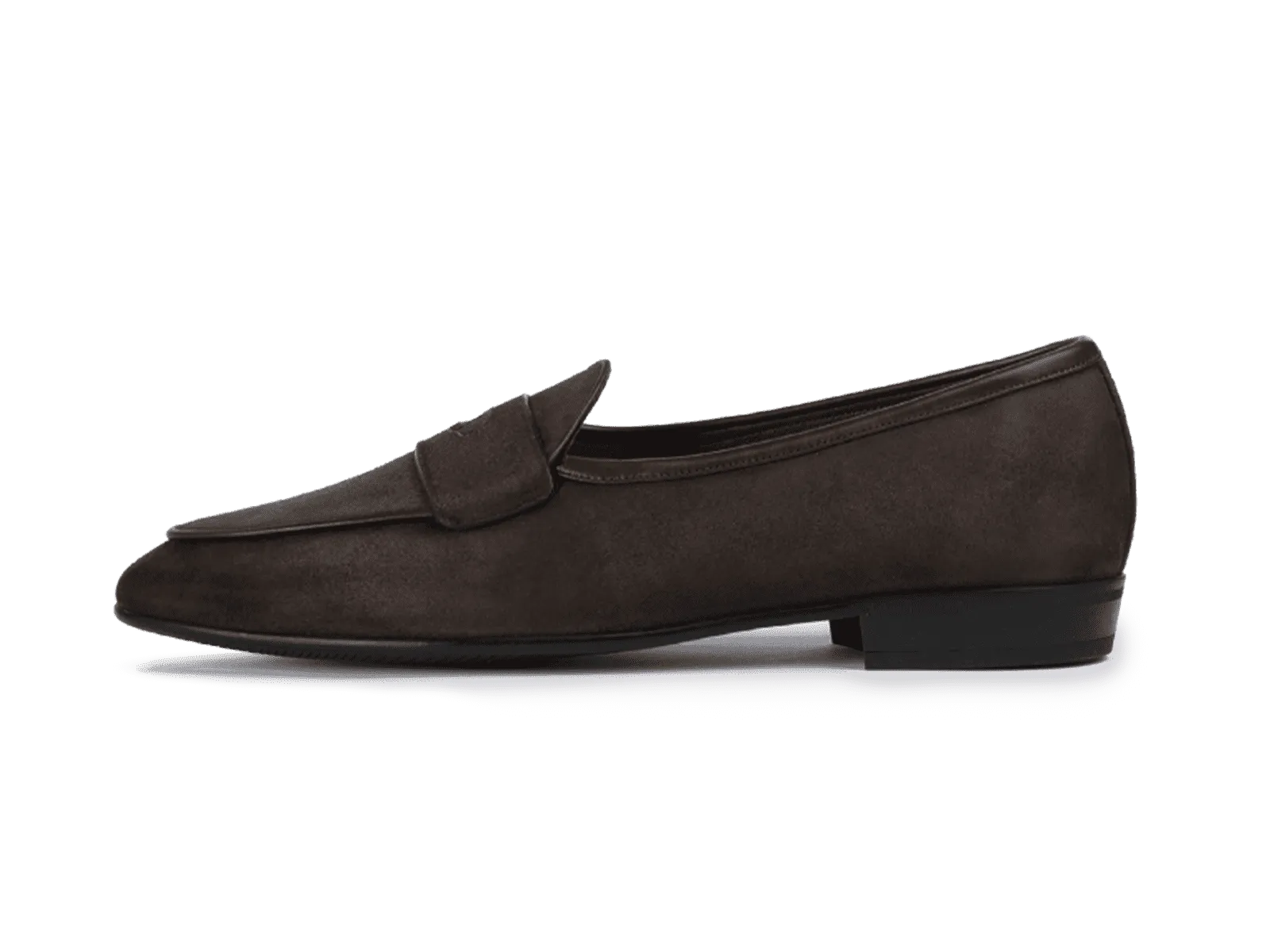 Sagan Classic Ginkgo Loafers in Lusitanias Dark Brown Asteria Suede with Rubber Sole