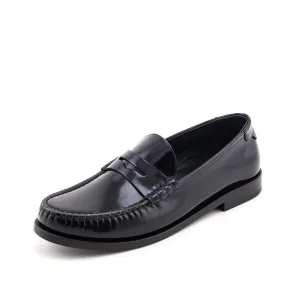 Saint Laurent Black Le Loafer Glossed Leather Loafers Size US 8.5 | EU 38.5