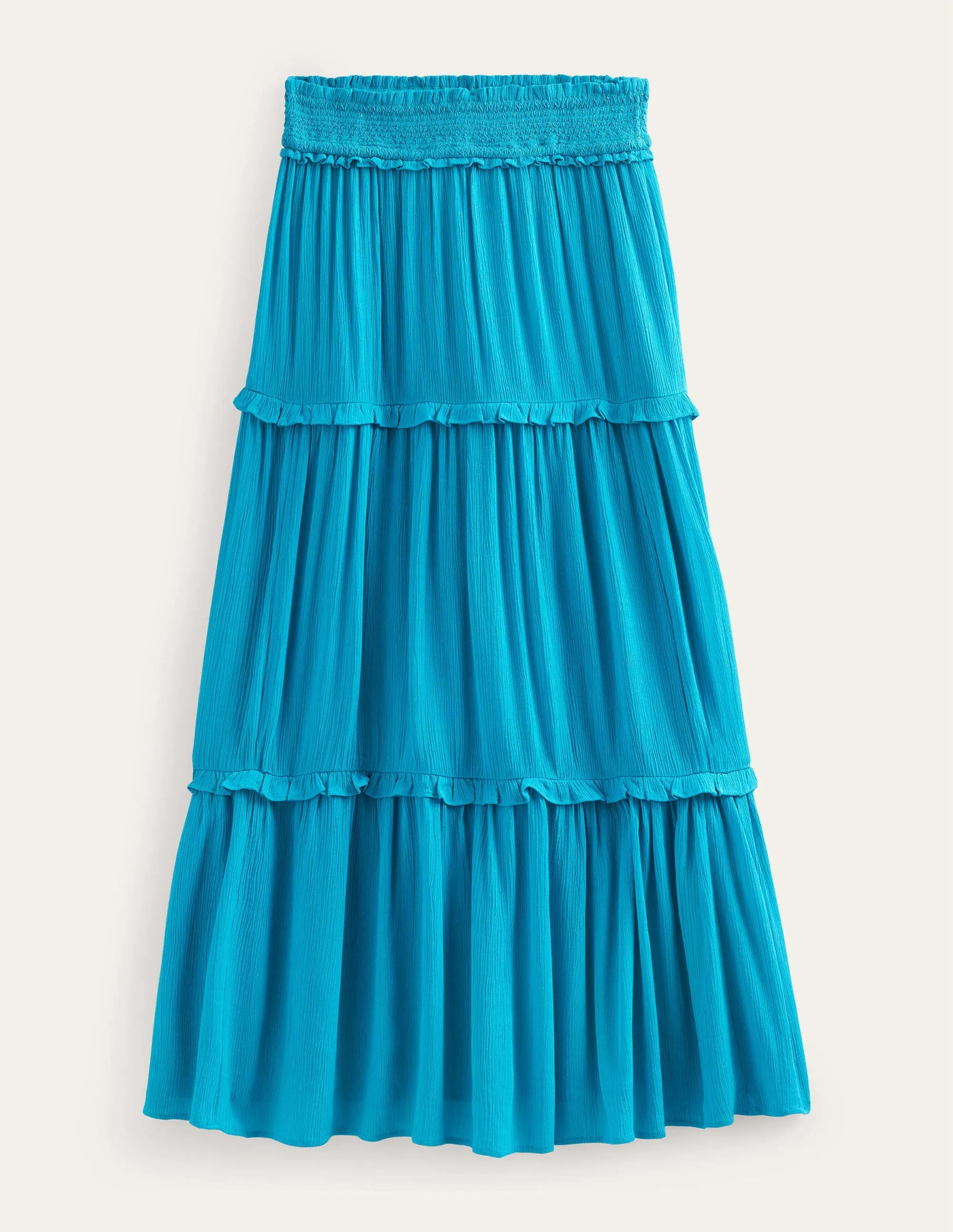 Smocked-Waist Holiday Skirt-Ultramarine