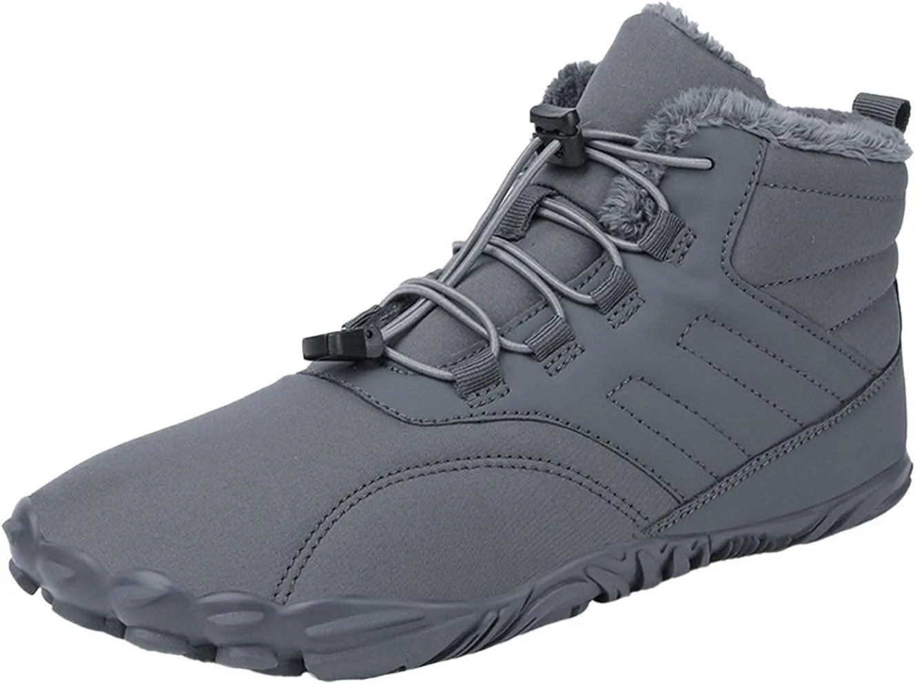 Snow Boots for Men Barefoot Shoes Waterproof Women Work Boots Hiking Sneakers Warm Fur Lined Slip Resistant Outdoor Shoes Lightweight Hike Grounded Footwear