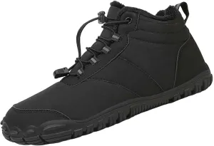 Snow Boots for Men Barefoot Shoes Waterproof Women Work Boots Hiking Sneakers Warm Fur Lined Slip Resistant Outdoor Shoes Lightweight Hike Grounded Footwear