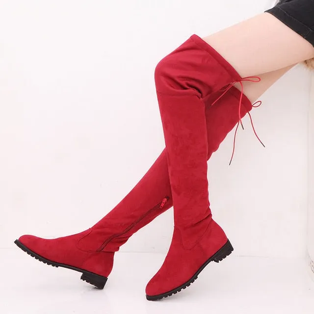 Trendy Over The Knee Suede High Boots
