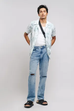 Washed Men's Straight Jeans