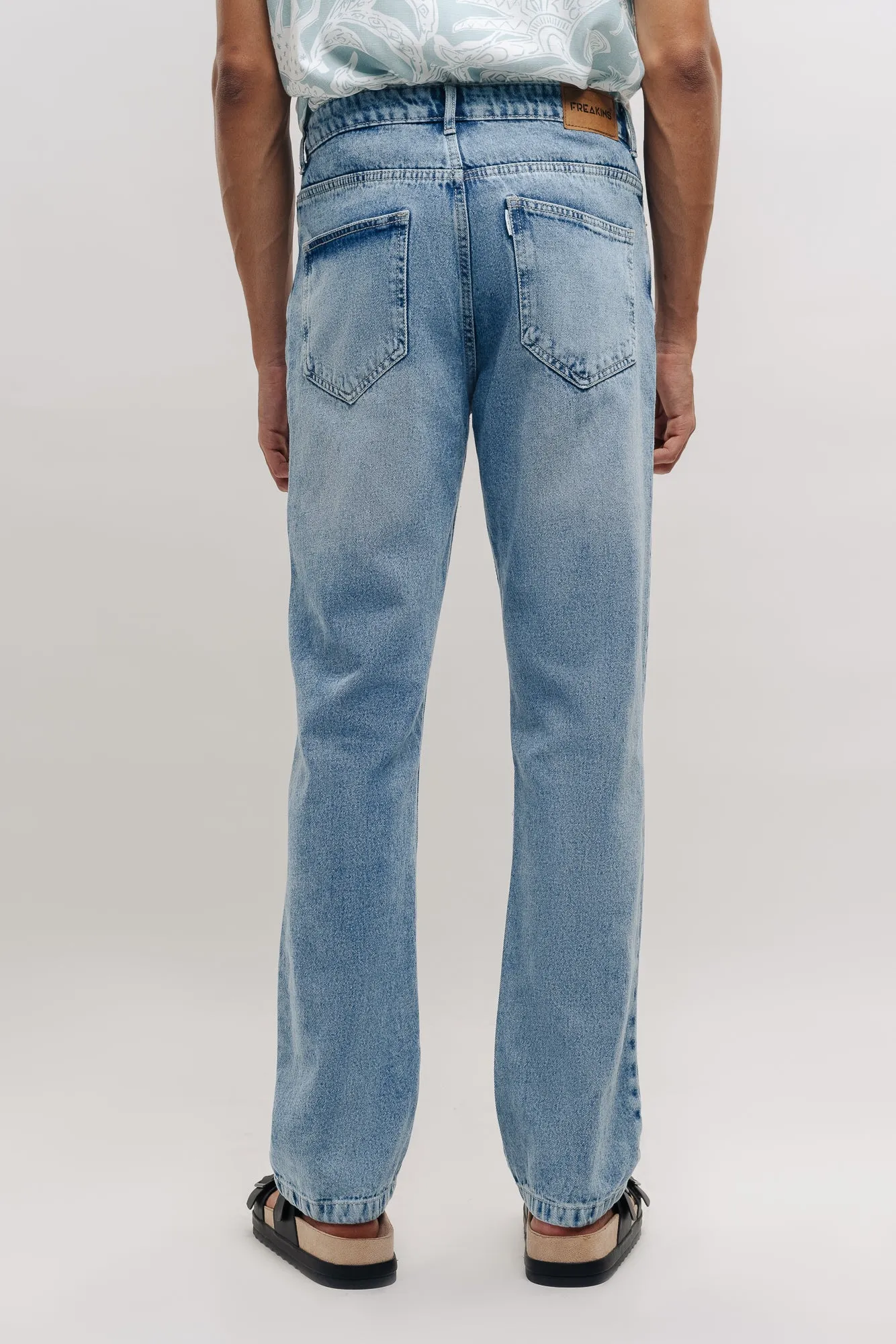 Washed Men's Straight Jeans