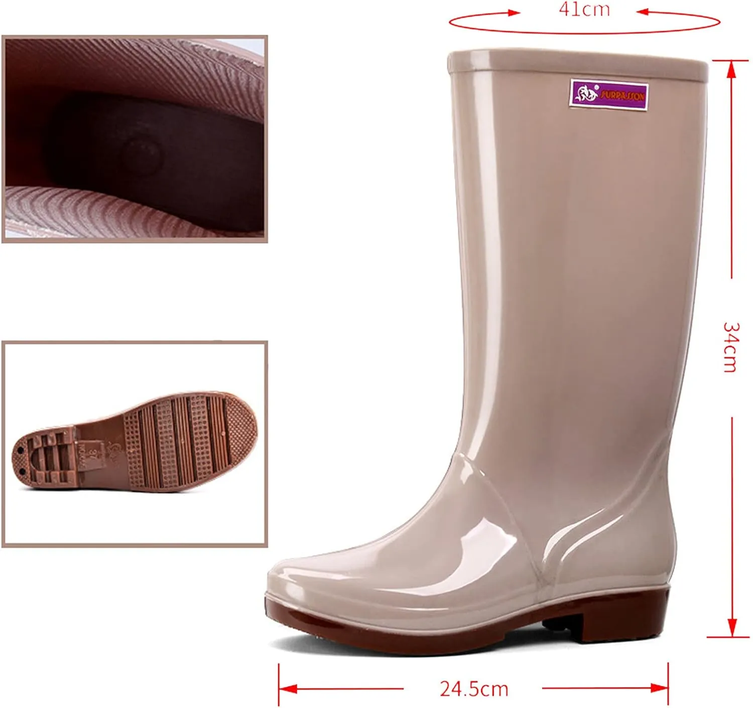 Womens Rain Boots Tall Mens Grounded Footwear Small Heel Booties Non Slip Work Barefoot Shoes Women's Rain Boots Waterproof Garden Shoes Womens Hiking Boots