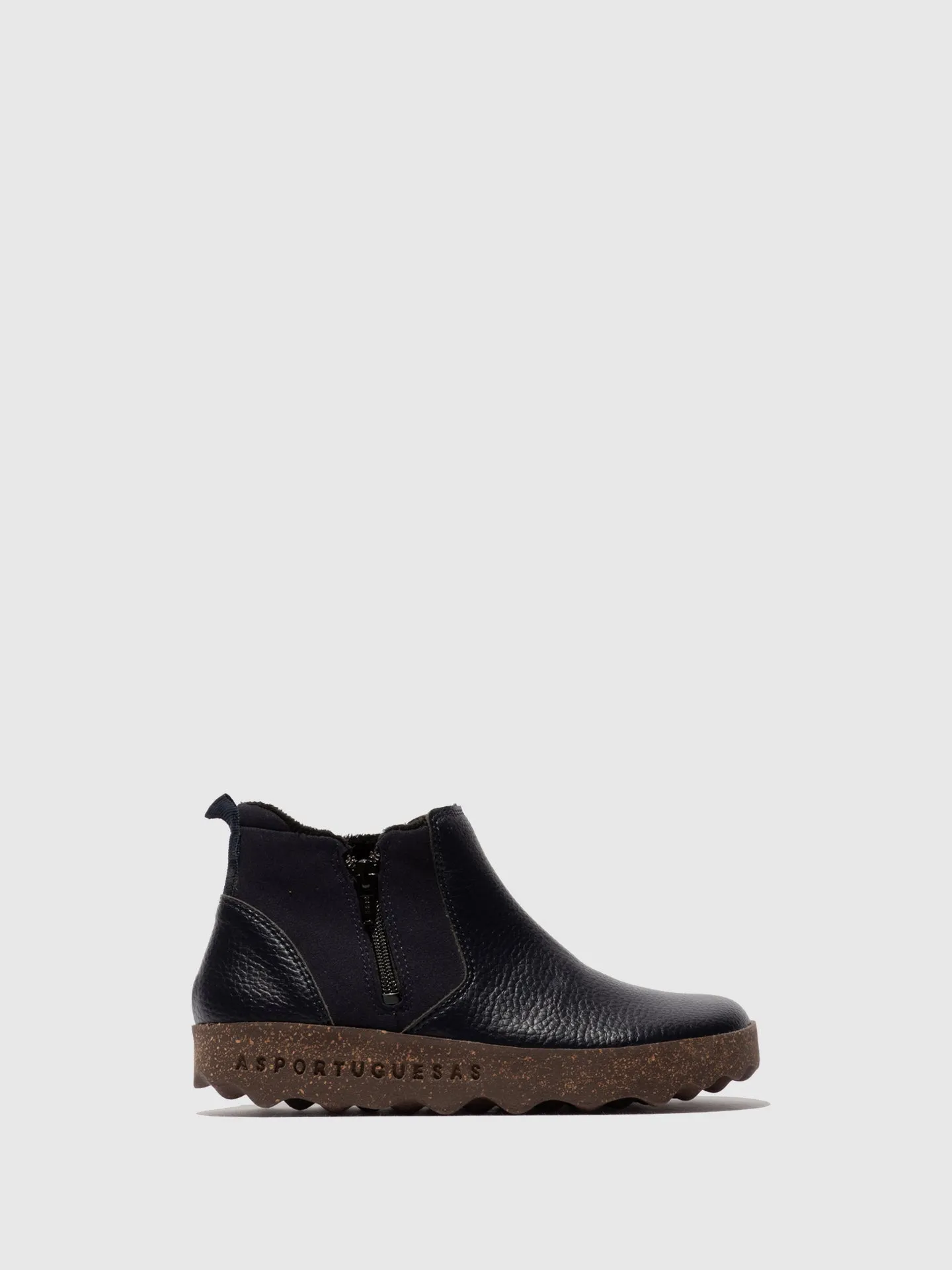 Zip Up Ankle Boots COLM NAVY
