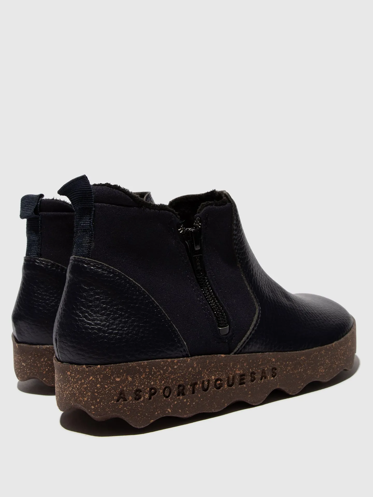 Zip Up Ankle Boots COLM NAVY