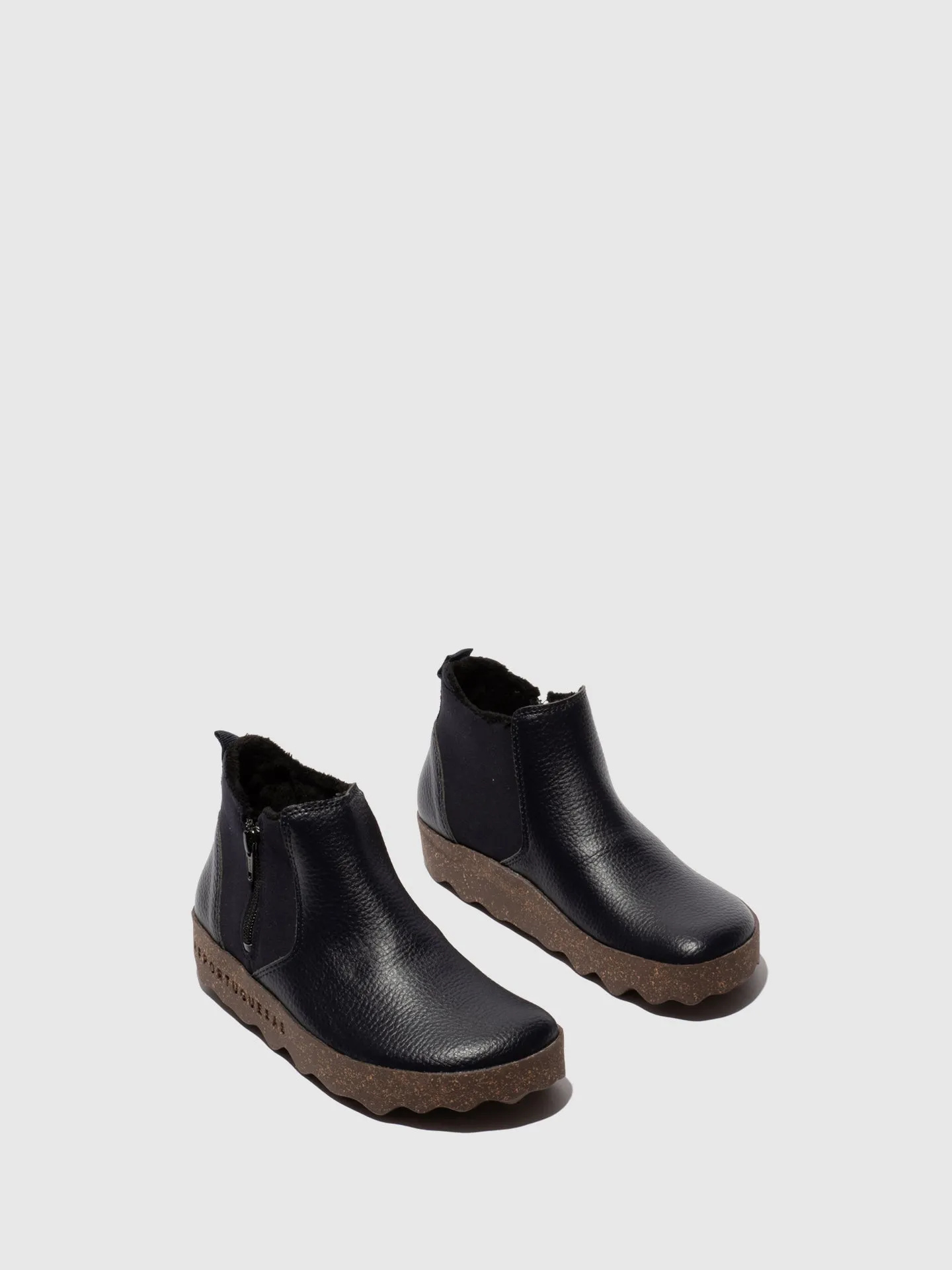 Zip Up Ankle Boots COLM NAVY