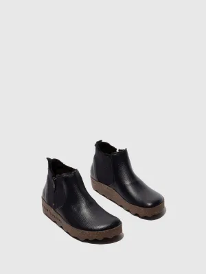 Zip Up Ankle Boots COLM NAVY
