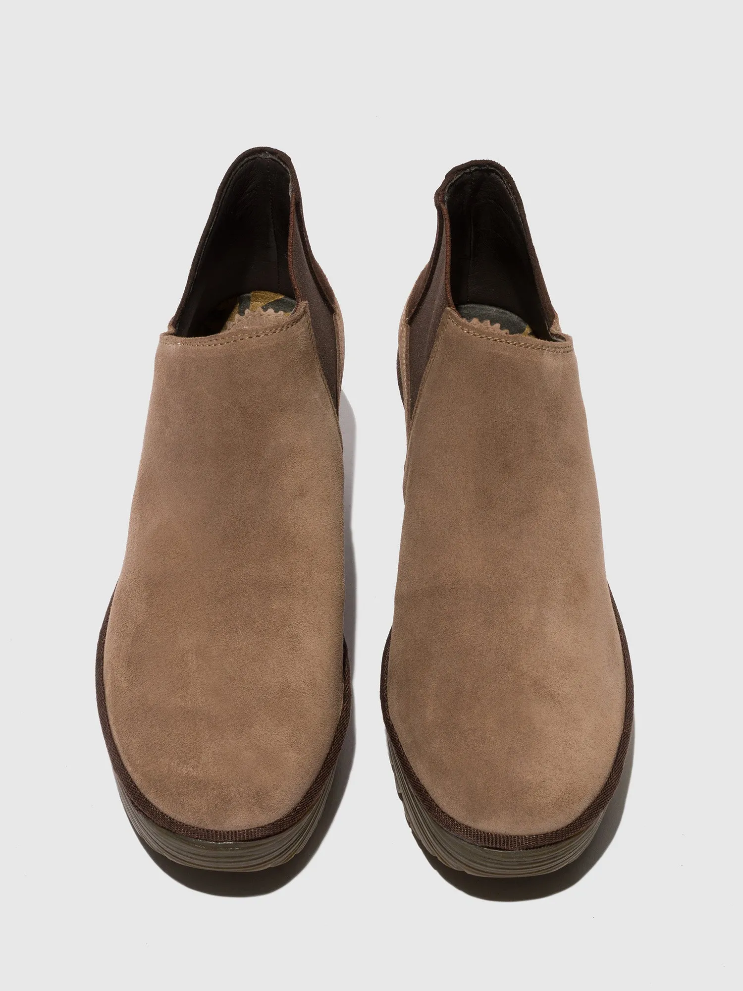 Zip Up Ankle Boots YEGO400FLY TAUPE/EXPRESSO